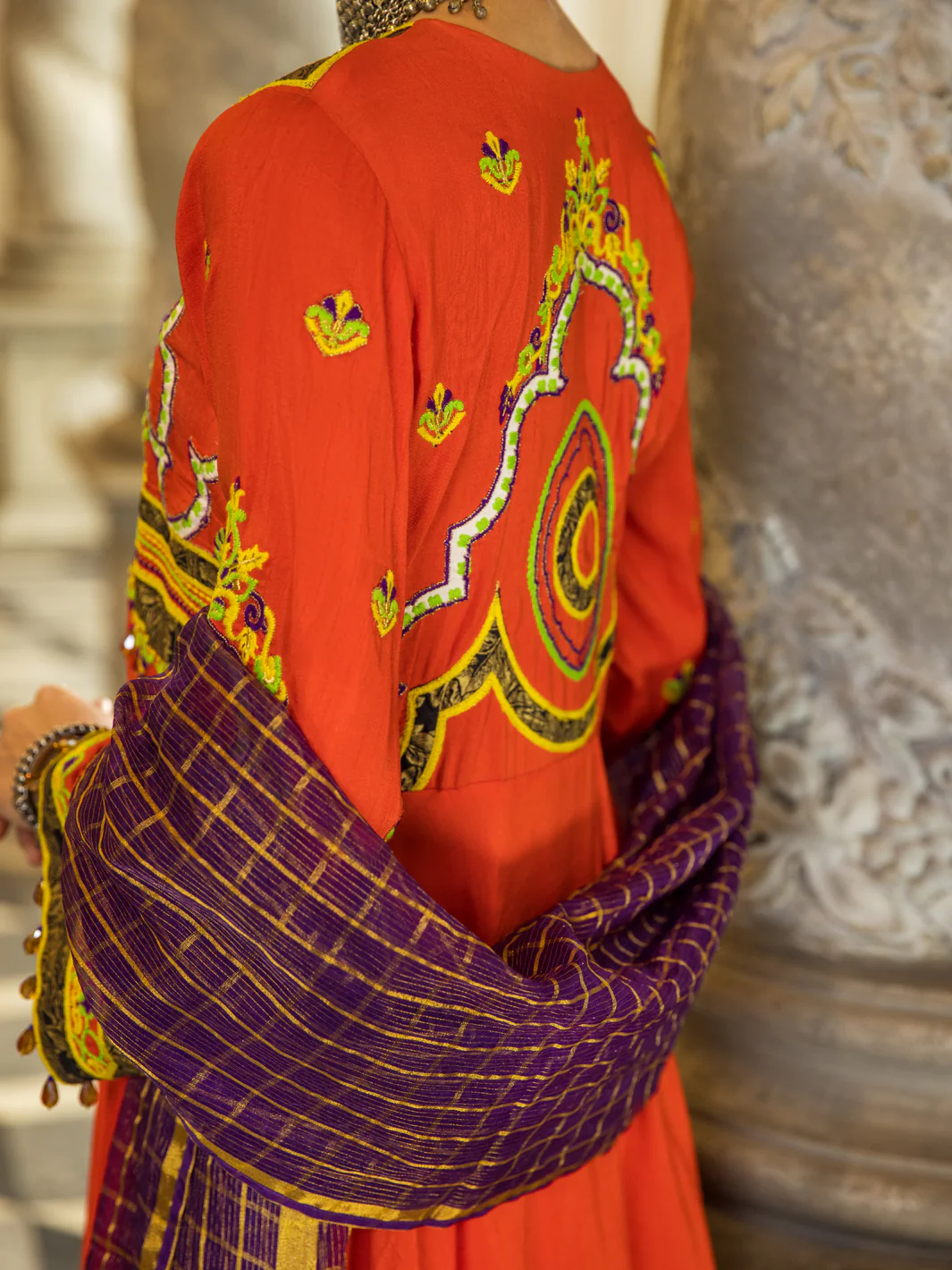ORANGE RAW SILK 3PC STITCHED | ALP-3PS-US-1275/S AM-2410H - Image 4