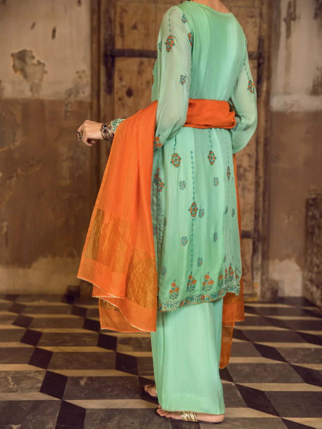 SEA GREEN KHADDI 3PC STITCHED | ALP-3PS-US-1283/S FB-957A - Image 2