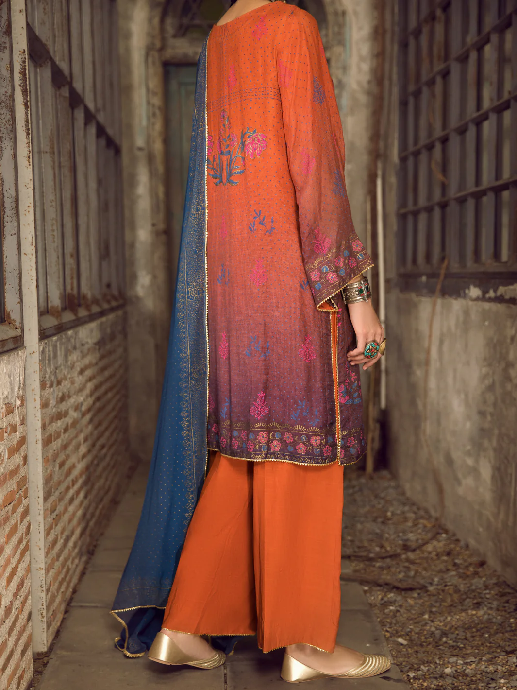 ORANGE KHADDI 3PC STITCHED | ALP-3PS-US-1284/S FB-953A - Image 2
