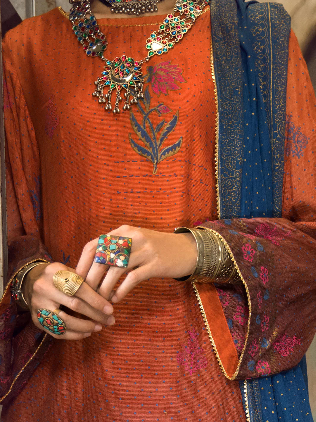 ORANGE KHADDI 3PC STITCHED | ALP-3PS-US-1284/S FB-953A - Image 3