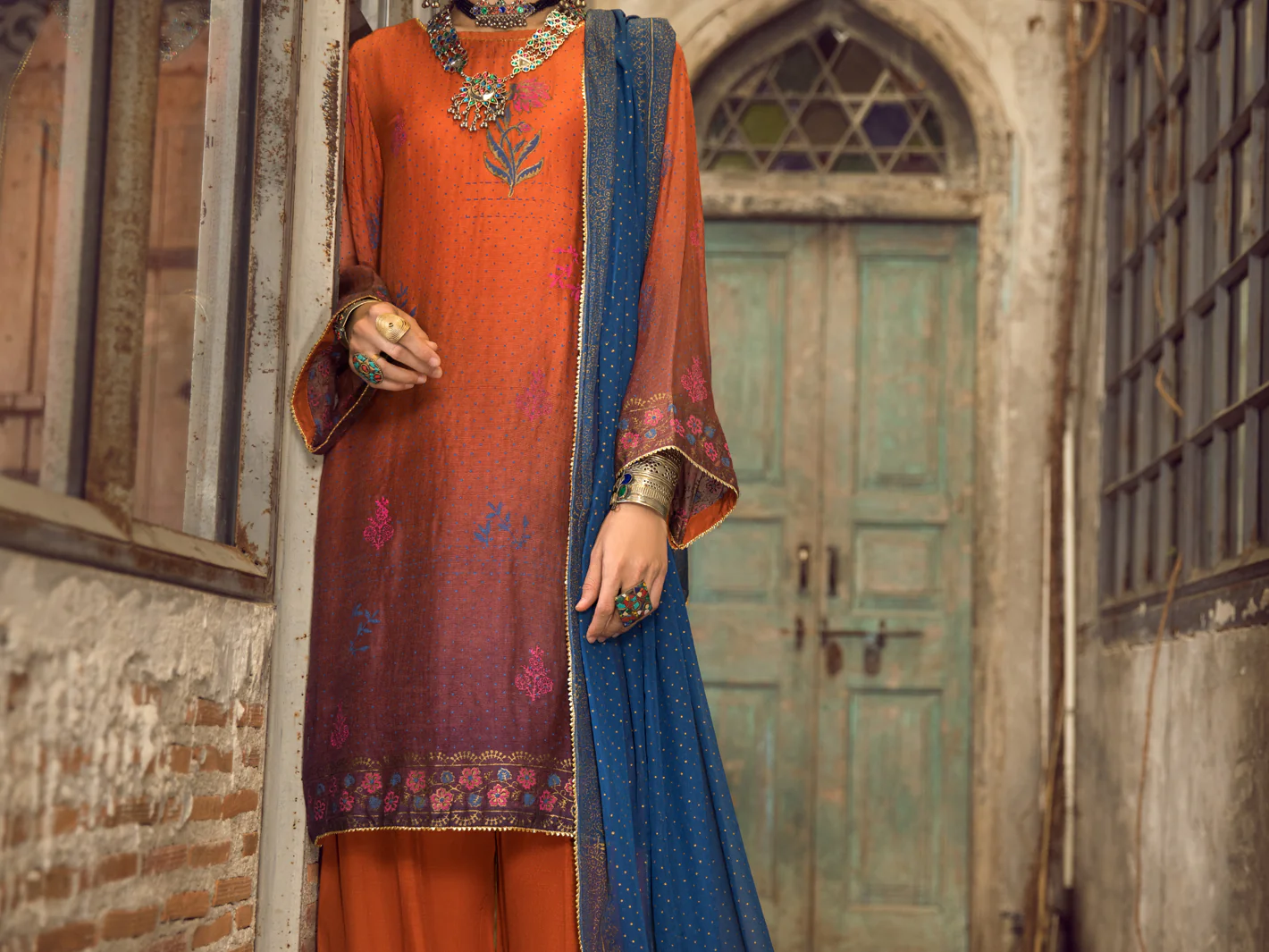 ORANGE KHADDI 3PC STITCHED | ALP-3PS-US-1284/S FB-953A - Image 4