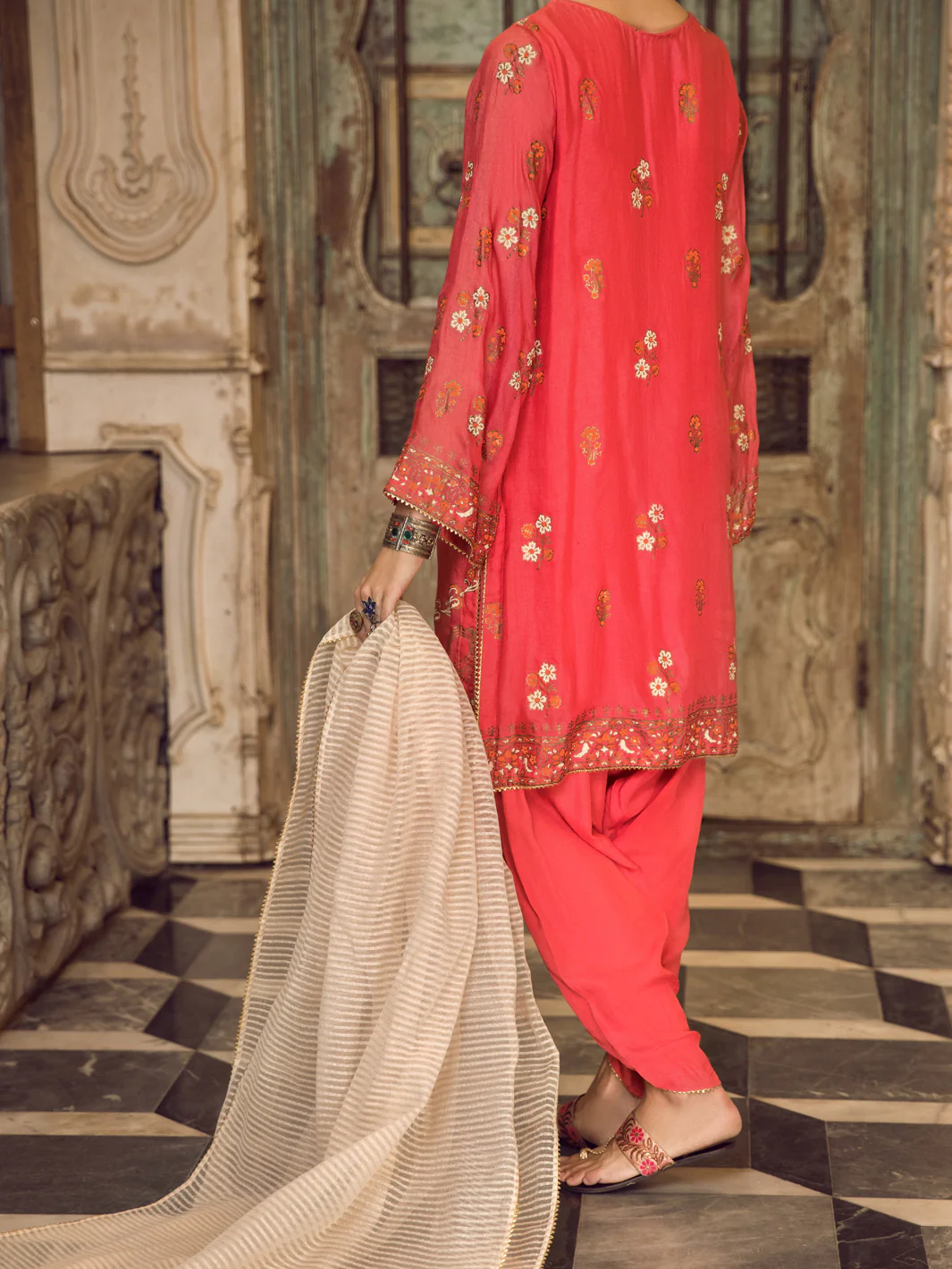 RED KHADDI 3PC STITCHED | ALP-3PS-US-1285/S FB-954A - Image 2