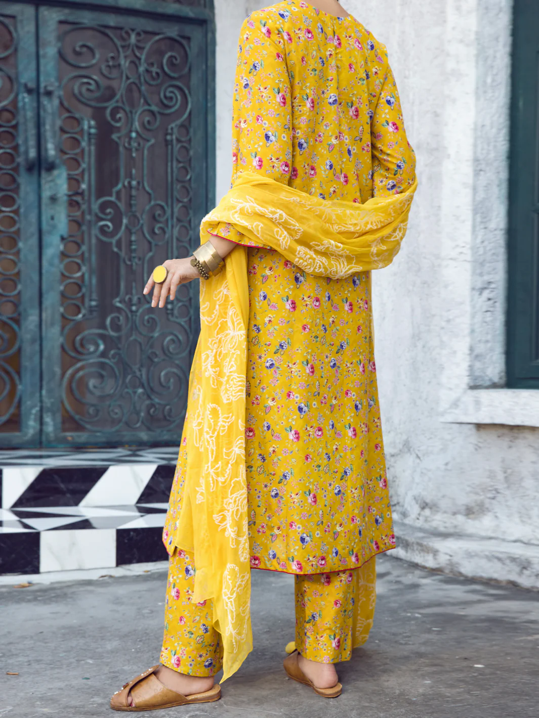 YELLOW LAWN 3PC STITCHED | ALP-3PS-US-1293/S FB-1293A - Image 2
