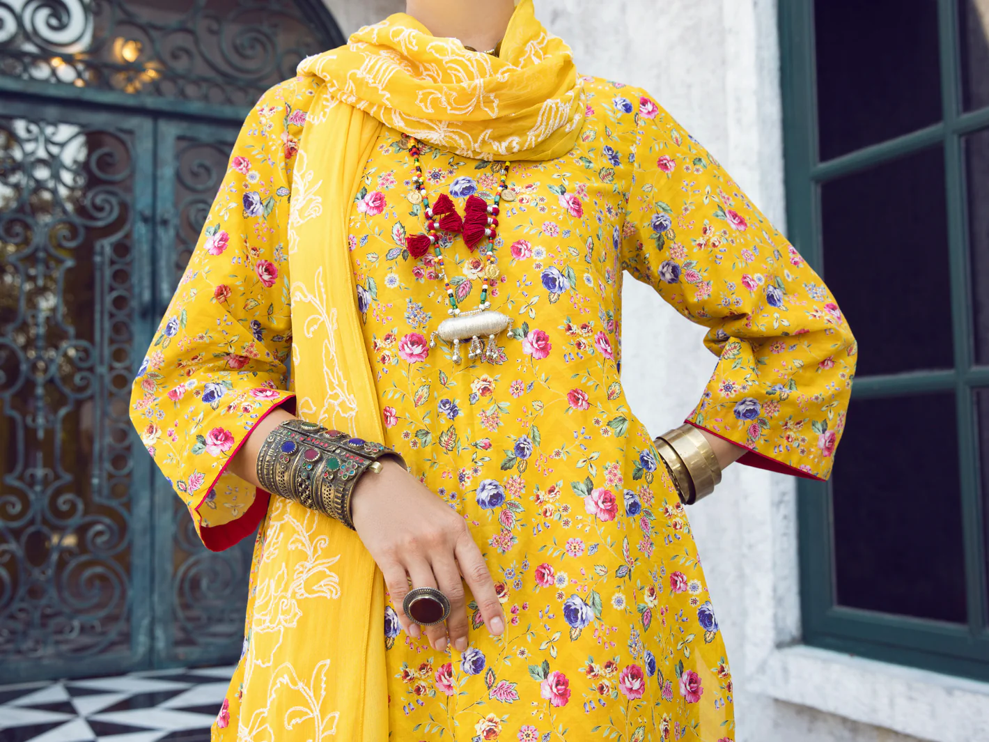 YELLOW LAWN 3PC STITCHED | ALP-3PS-US-1293/S FB-1293A - Image 4