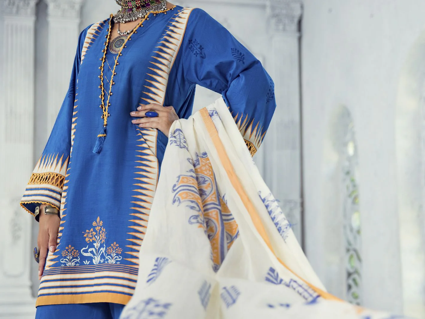 BLUE LAWN 3PC UNSTITCHED | ALP-3PS-US-1305 FB-1305A - Image 4