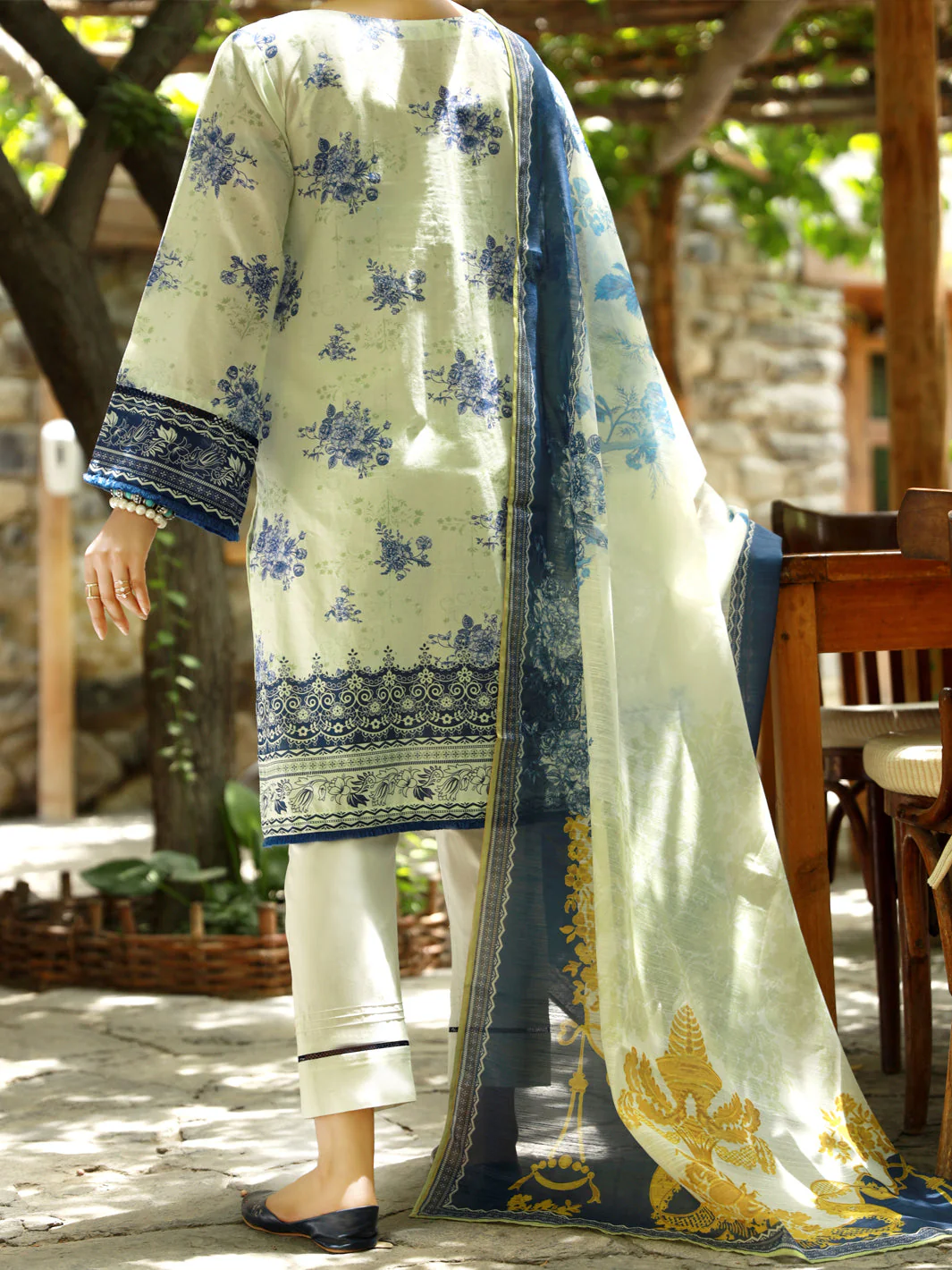 IVORY LAWN 3PC STITCHED | ALP-3PS-US-1376/S FB-1376A - Image 2