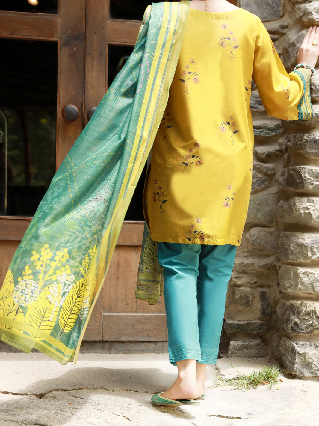 LIME GREEN LAWN 3PC STITCHED | ALP-3PS-US-1379/S FB-1379A - Image 2