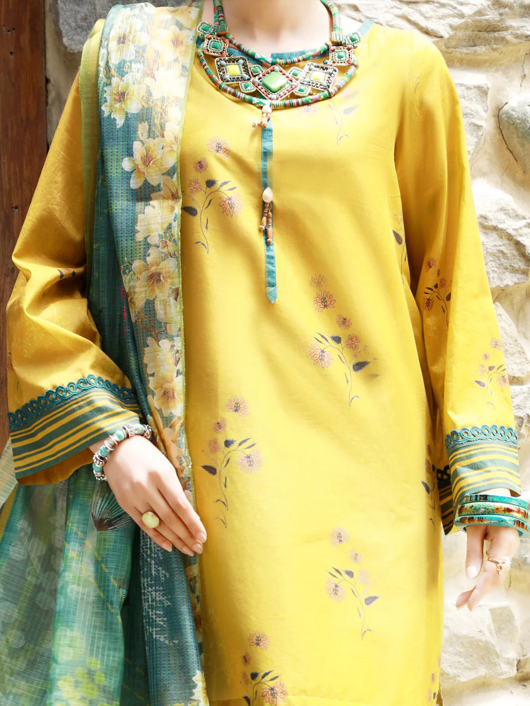 LIME GREEN LAWN 3PC STITCHED | ALP-3PS-US-1379/S FB-1379A - Image 3
