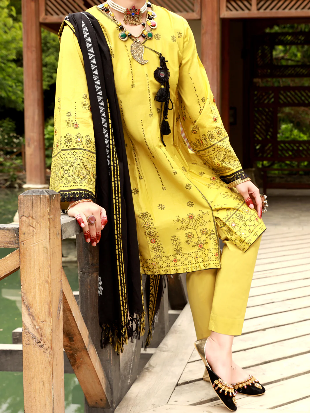 LIME GREEN LAWN 3PC STITCHED | ALP-3PS-US-1385/S FB-1385A - Image 3