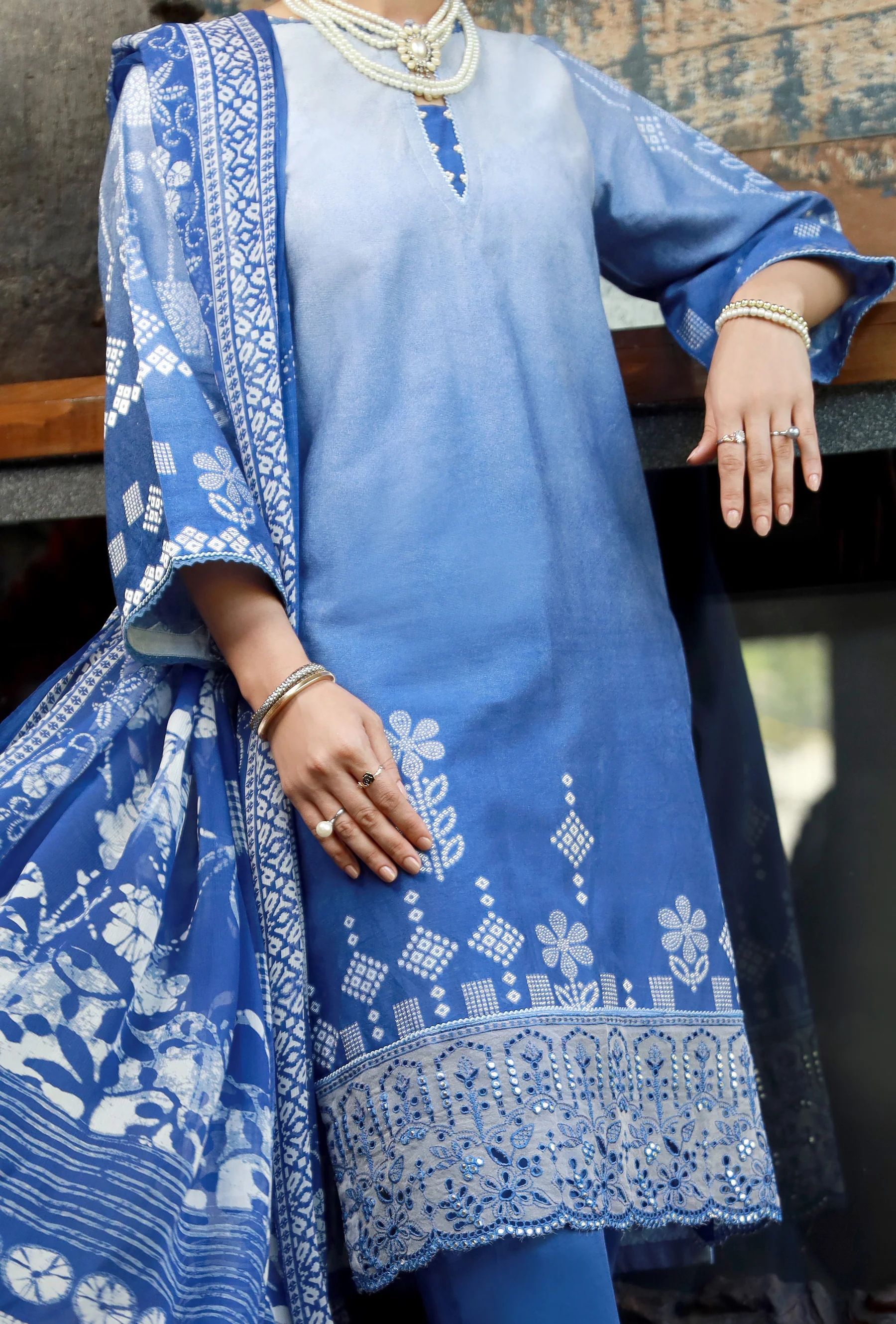 BLUE JACQUARD 3PC STITCHED | ALP-3PS-US-1390/S FB-1390A - Image 4