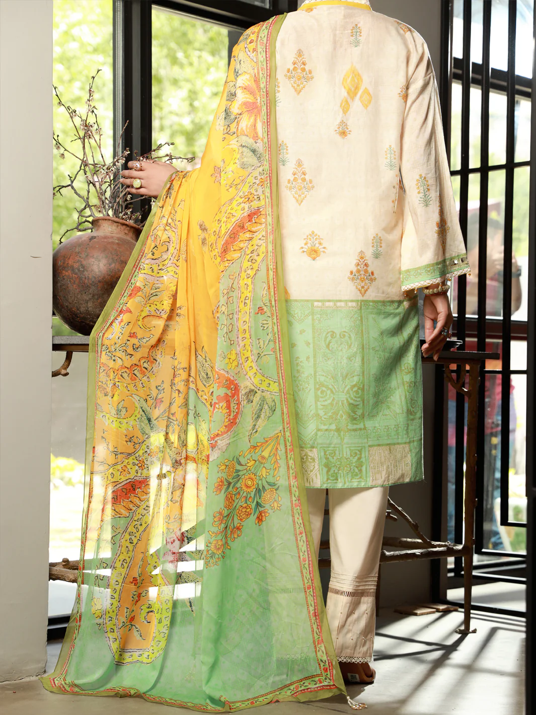 PEACH LAWN 3PC STITCHED | ALP-3PS-US-1396/S FB-1396A - Image 2