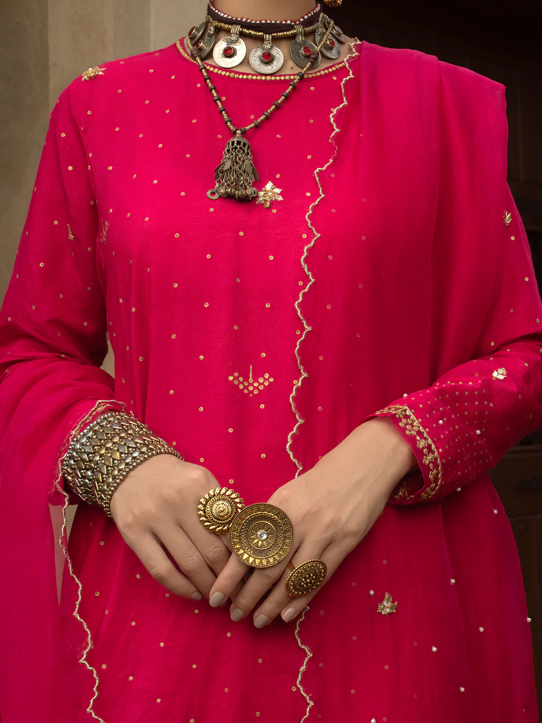 PINK PLAIN 3PC UNSTITCHED | ALP-3PS-US-1397 FB-1397A - Image 3