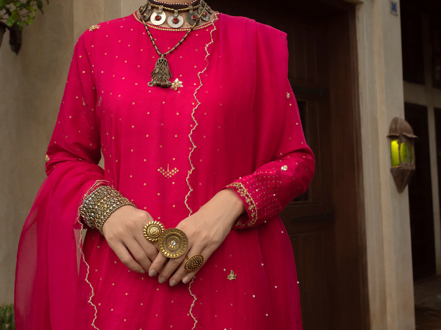 PINK PLAIN 3PC UNSTITCHED | ALP-3PS-US-1397 FB-1397A - Image 6