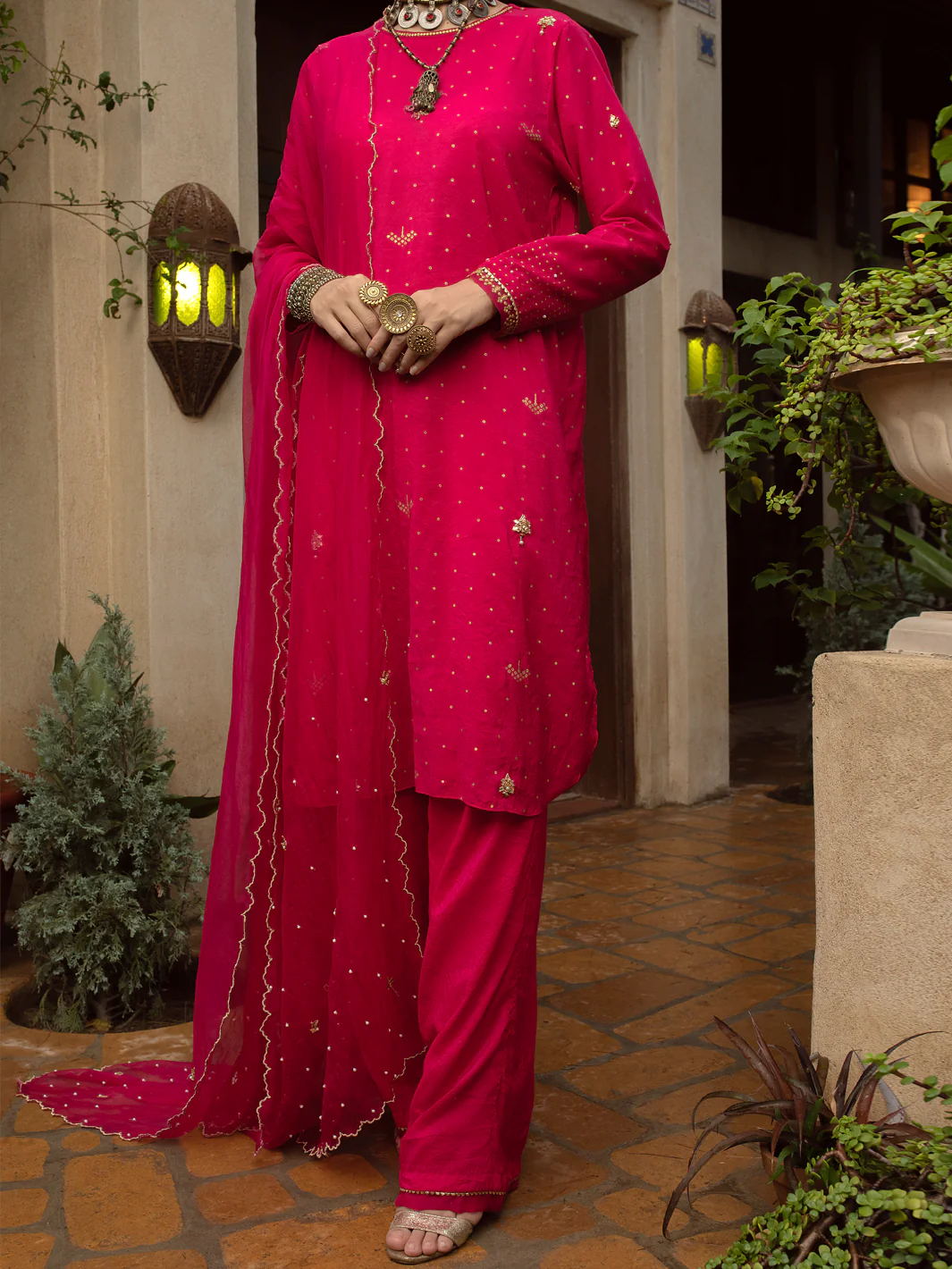 PINK PLAIN 3PC UNSTITCHED | ALP-3PS-US-1397 FB-1397A - Image 7
