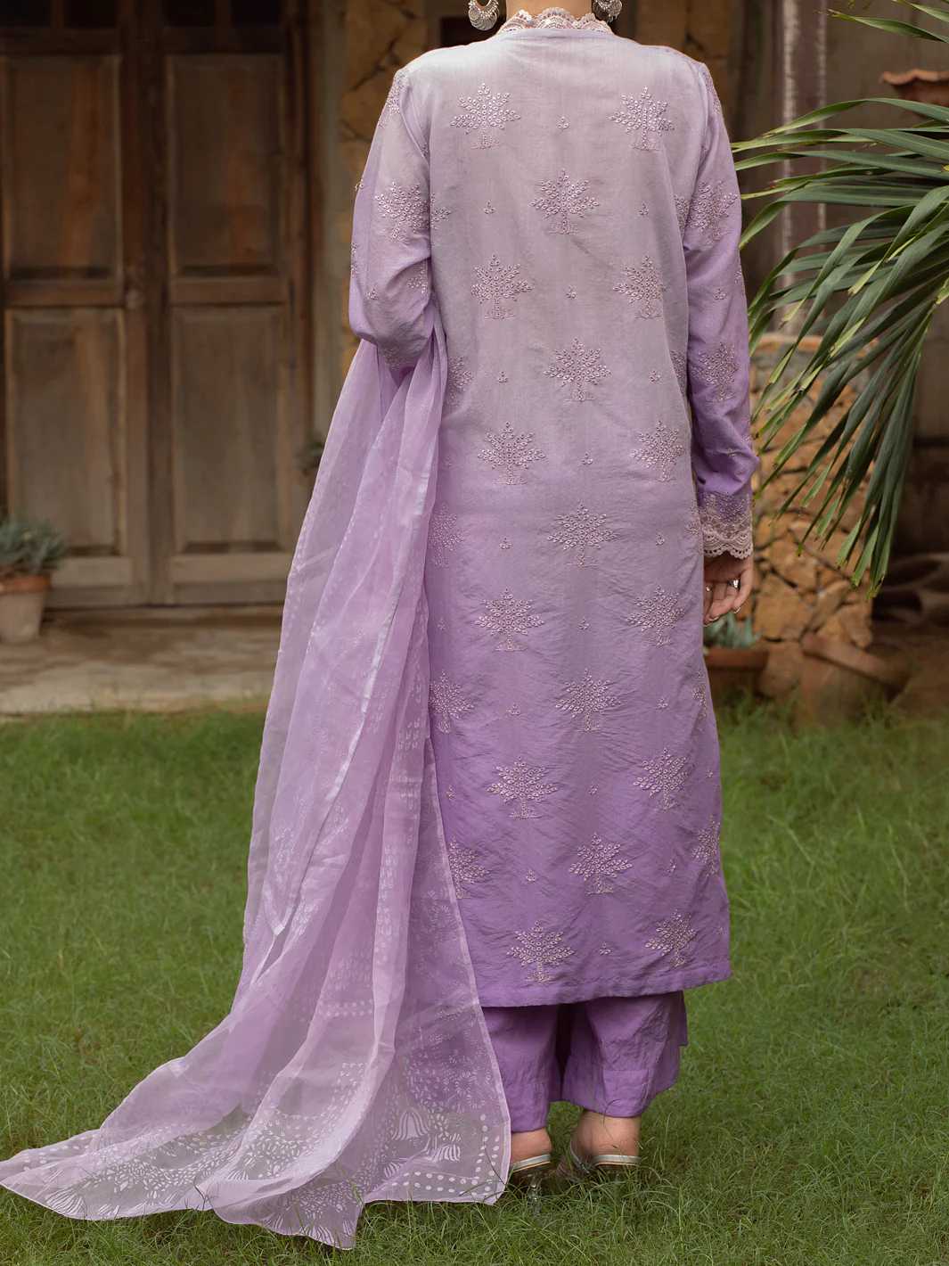 LIGHT PURPLE CHUNRI 3PC STITCHED | ALP-3PS-US-1400/S FB-1400A - Image 2