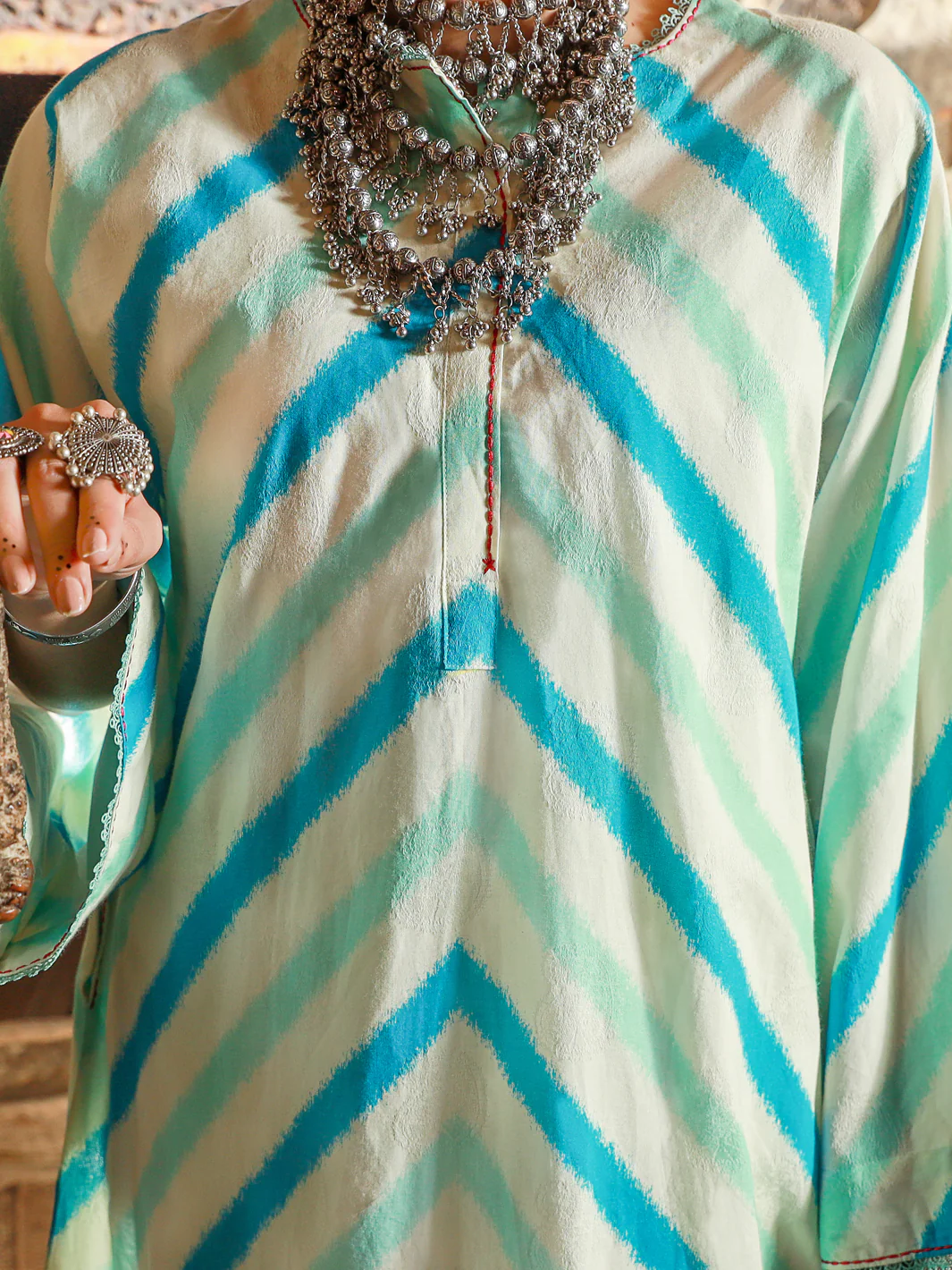 ICE BLUE JACQUARD 3PC STITCHED | ALP-3PS-US-1416/S FB-1416A - Image 3