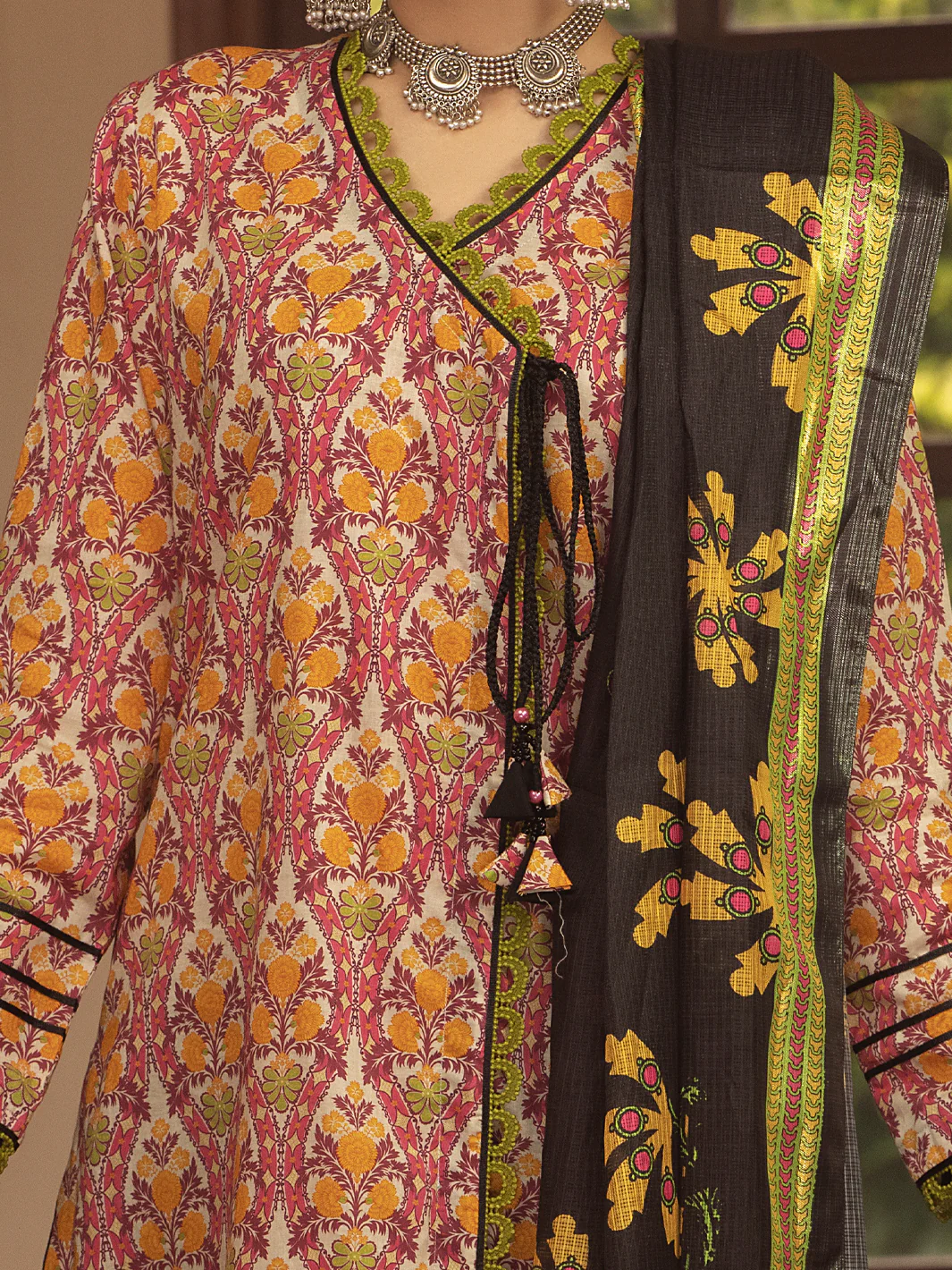 MULTICOLOR LAWN 3PC UNSTITCHED | ALP-3PS-US-1423 FB-1423A - Image 3