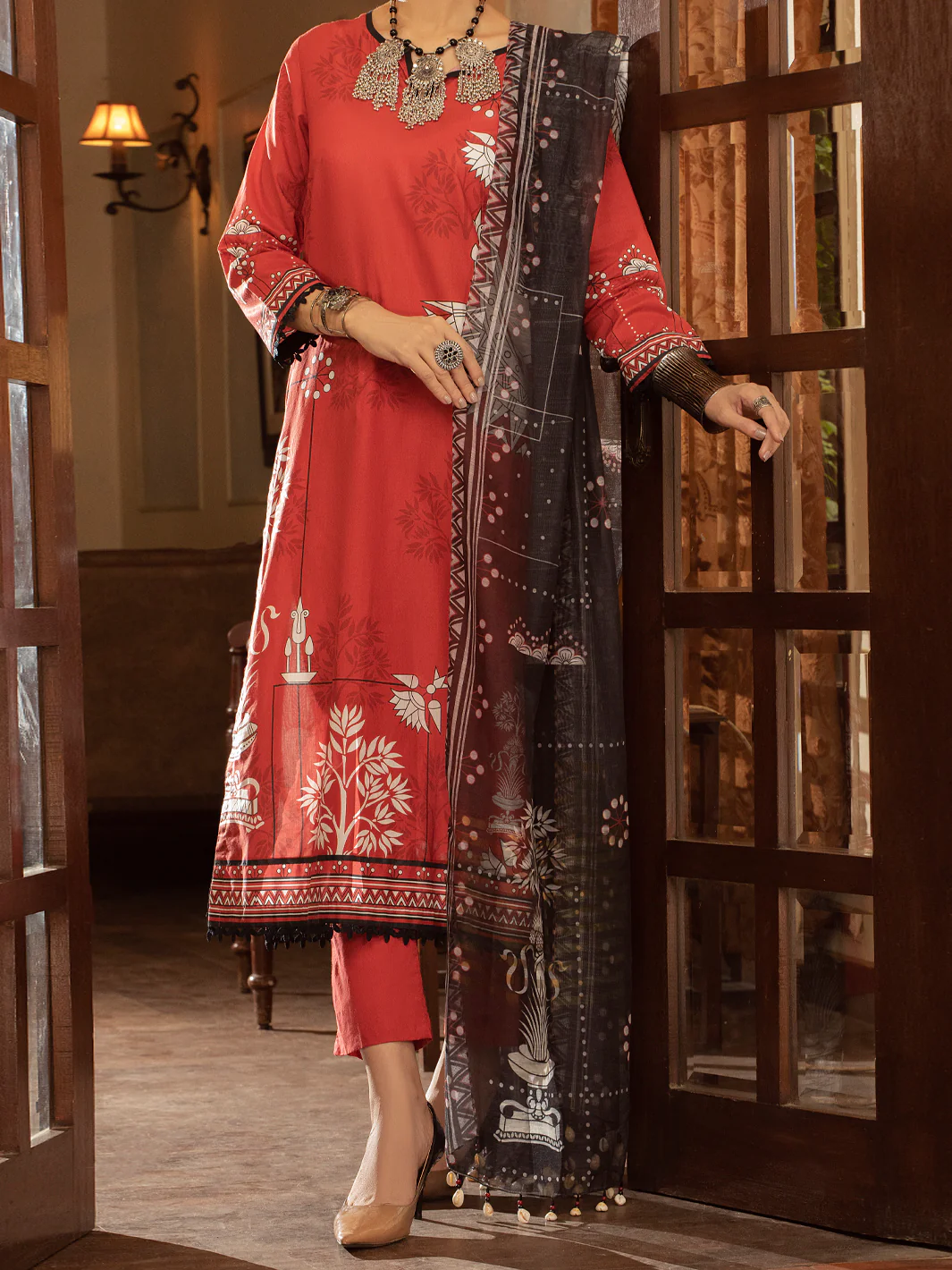 RED CAMBRIC 3PC STITCHED | ALP-3PS-US-1426/S FB-1426A - Image 5