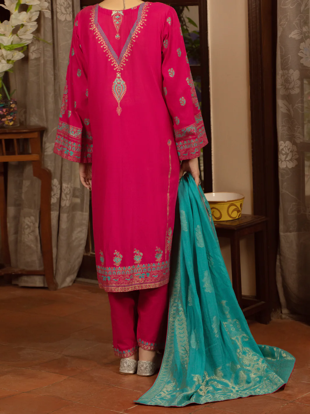PINK CAMBRIC 3PC STITCHED | ALP-3PS-US-1429/S FB-1429A - Image 2