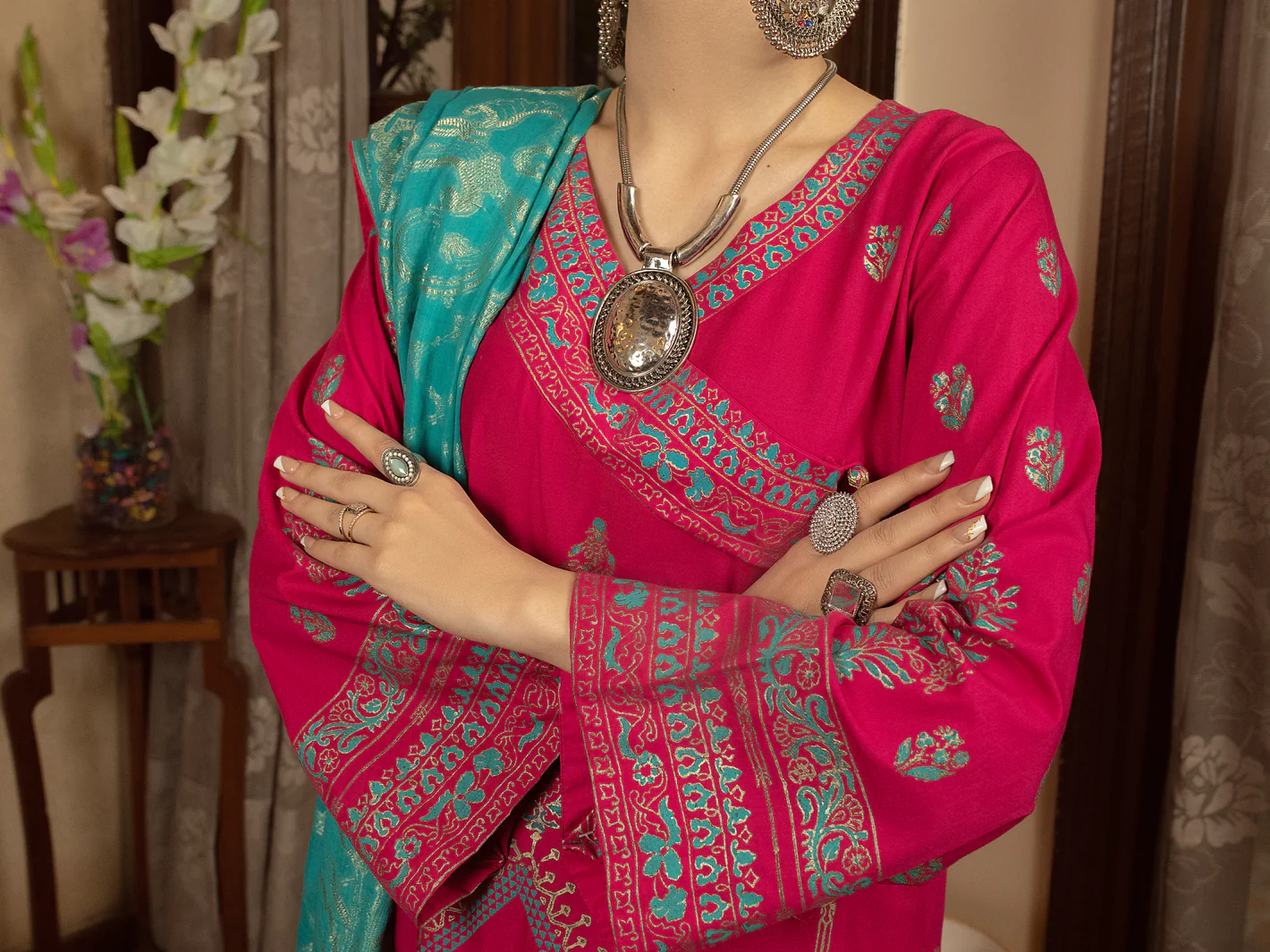 PINK CAMBRIC 3PC STITCHED | ALP-3PS-US-1429/S FB-1429A - Image 4