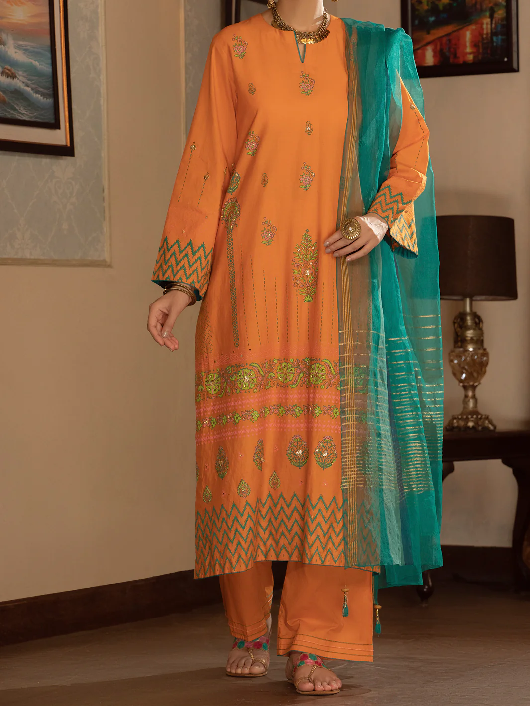 ORANGE CAMBRIC 3PC STITCHED | ALP-3PS-US-1430/S FB-1430A - Image 4
