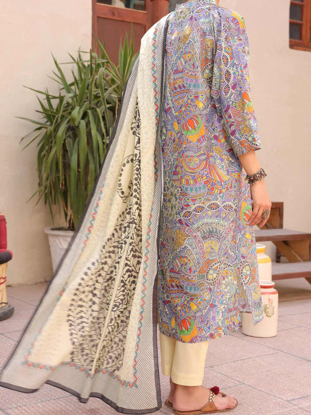 MULTI 3PC UNSTITCHED | ALP-3PS-US-1609 FB-1609A - Image 2