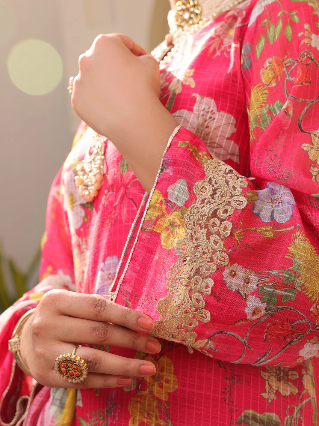 FUCHSIA 3PC UNSTITCHED | ALP-3PS-US-1613 FB-1613A - Image 3