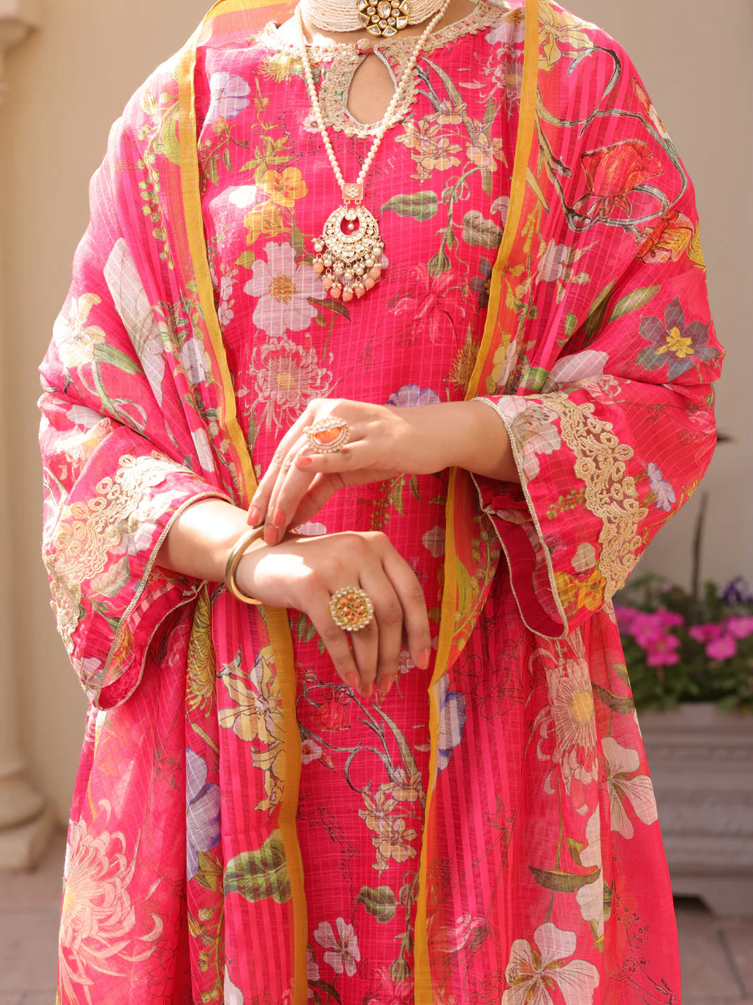 FUCHSIA 3PC UNSTITCHED | ALP-3PS-US-1613 FB-1613A - Image 5