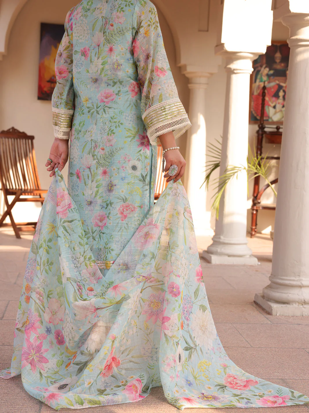 SAGE GREEN 3PC UNSTITCHED | ALP-3PS-US-1614 FB-1614A - Image 2