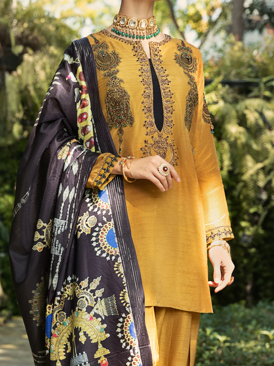 MUSTARD LAWN 3PC STITCHED | ALP-3PS-US-431/S AWP-431A - Image 3