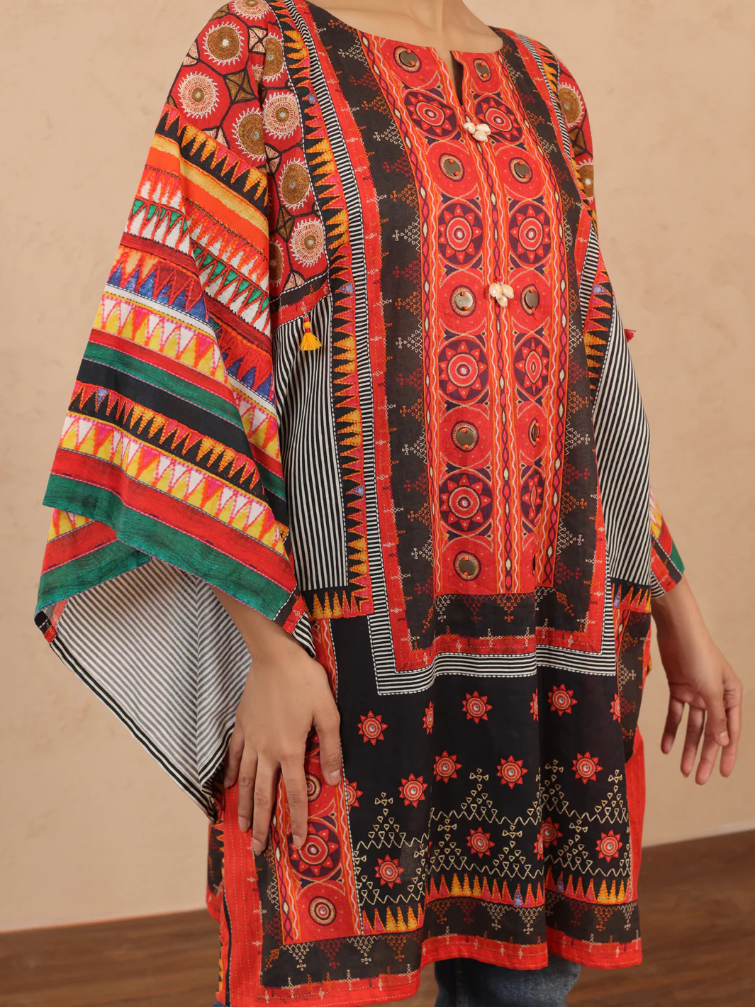 MAROON CAMBRIC KURTI | ALP-LK-1979/FB-1979A - Image 4