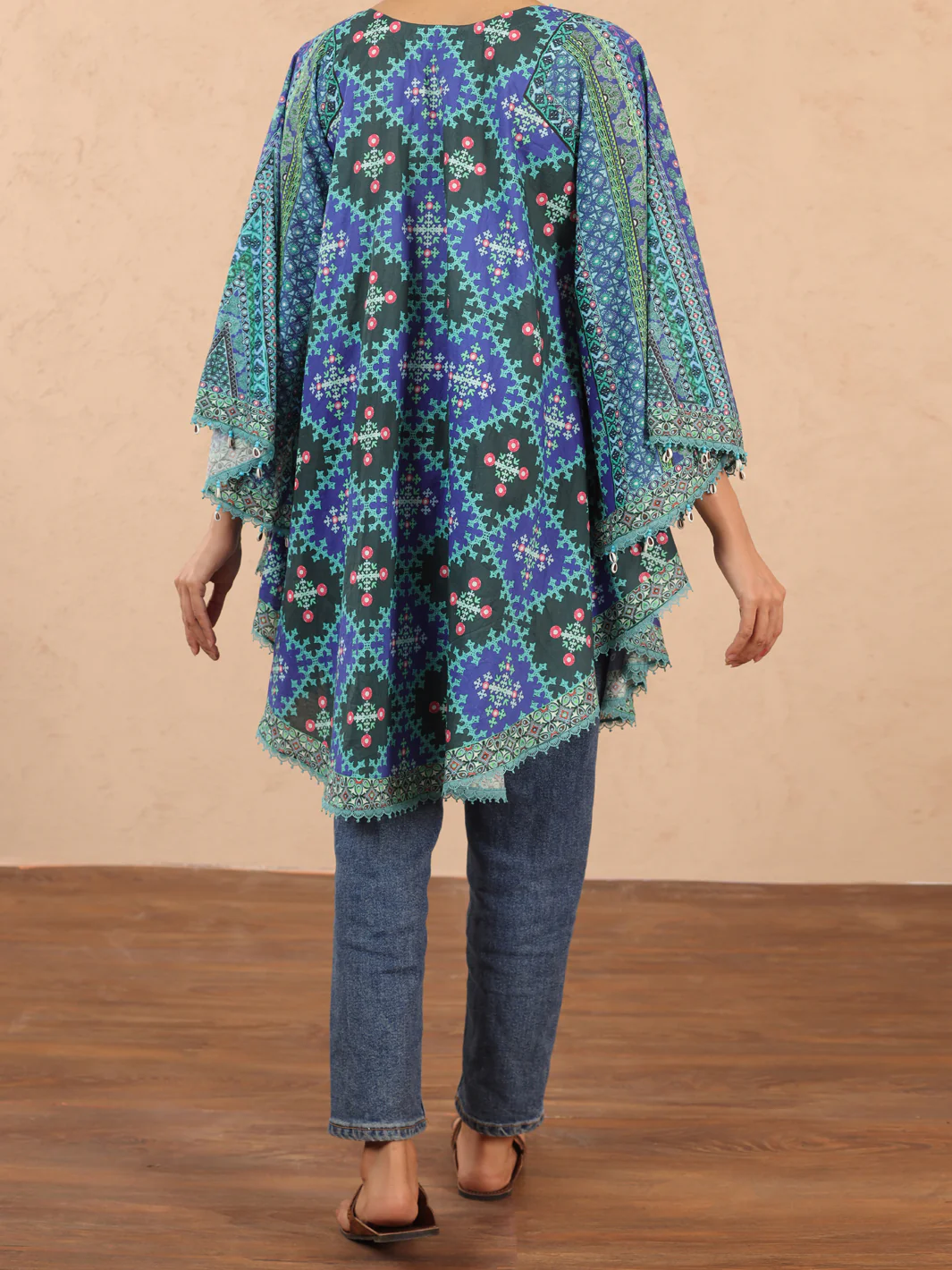 TEAL CAMBRIC KURTI | ALP-LK-1981/FB-1981A - Image 2