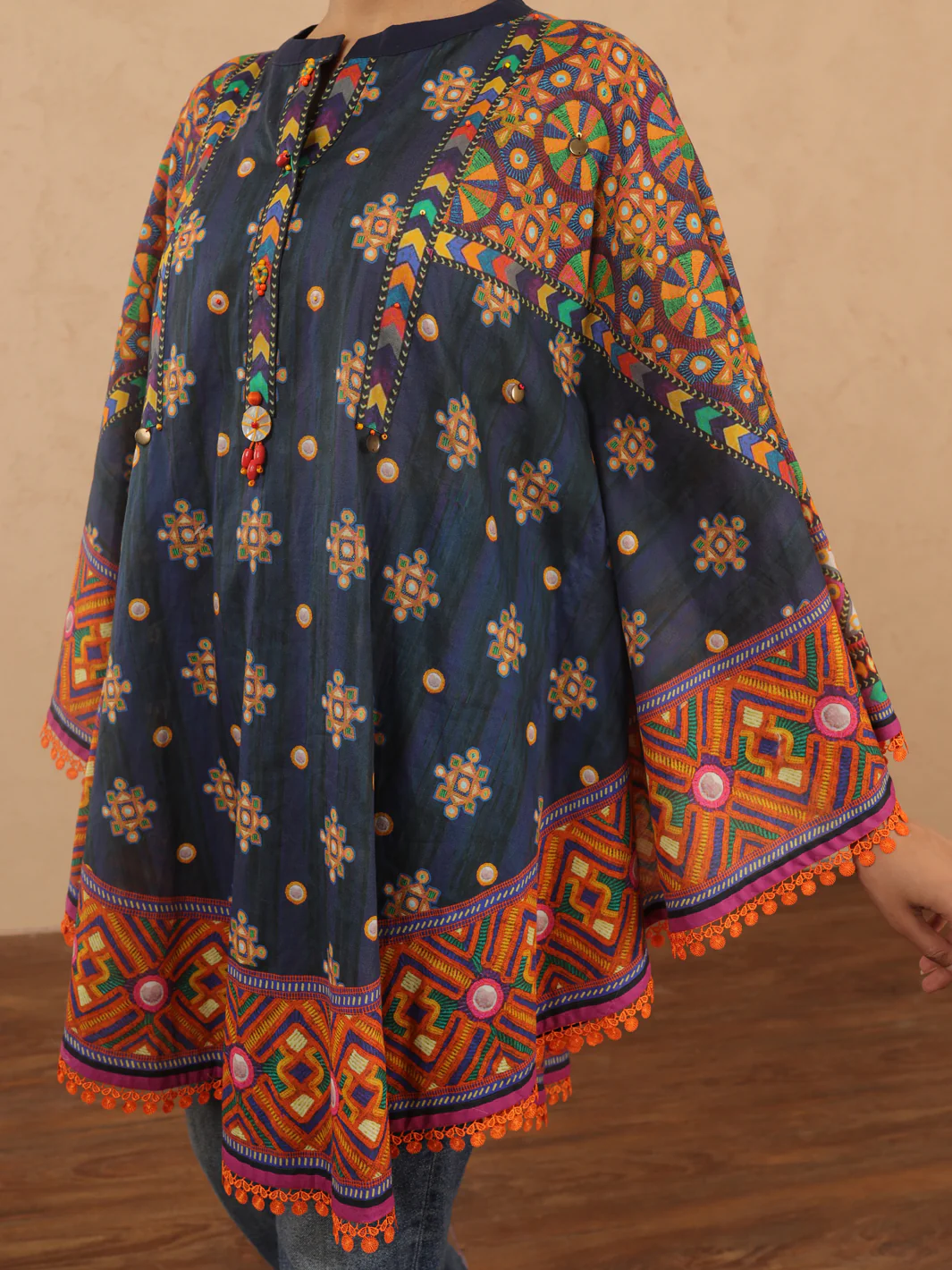MULTICOLOR CAMBRIC KURTI | ALP-LK-1982/FB-1982A - Image 4