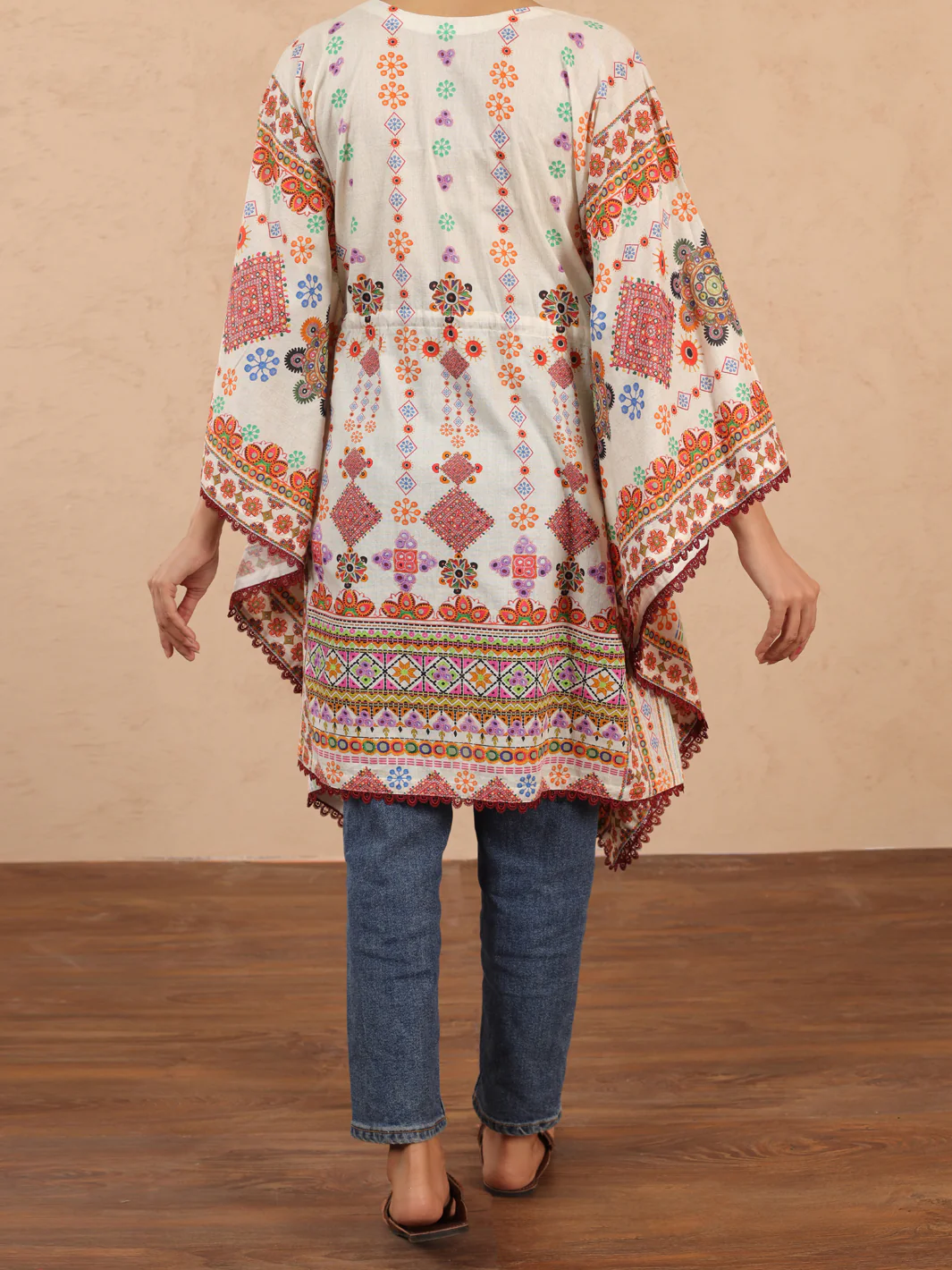 OFF WHITE CAMBRIC KURTI | ALP-LK-1983/FB-1983A - Image 2