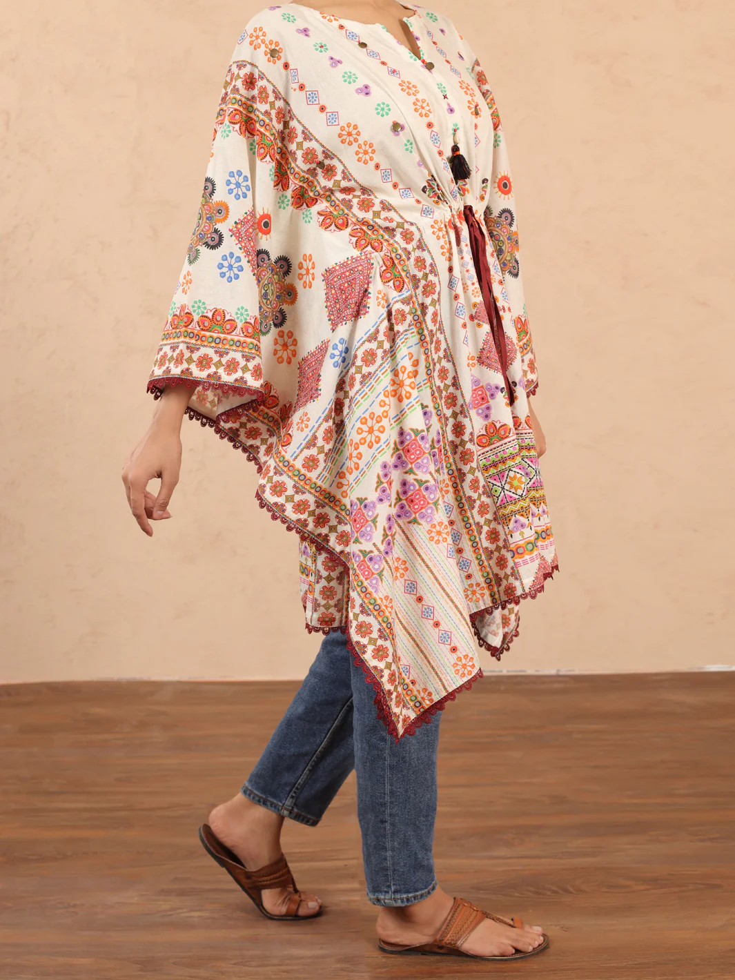 OFF WHITE CAMBRIC KURTI | ALP-LK-1983/FB-1983A - Image 3