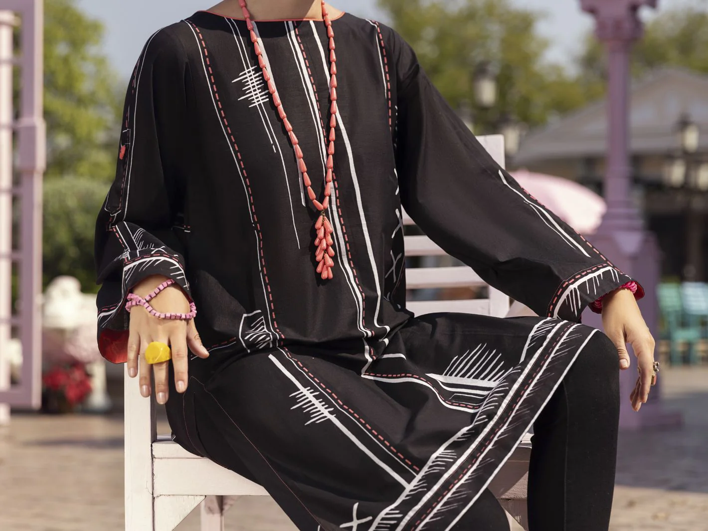 BLACK CAMBRIC KURTI | ALP-LK-US-1338 FB-1338A - Image 3