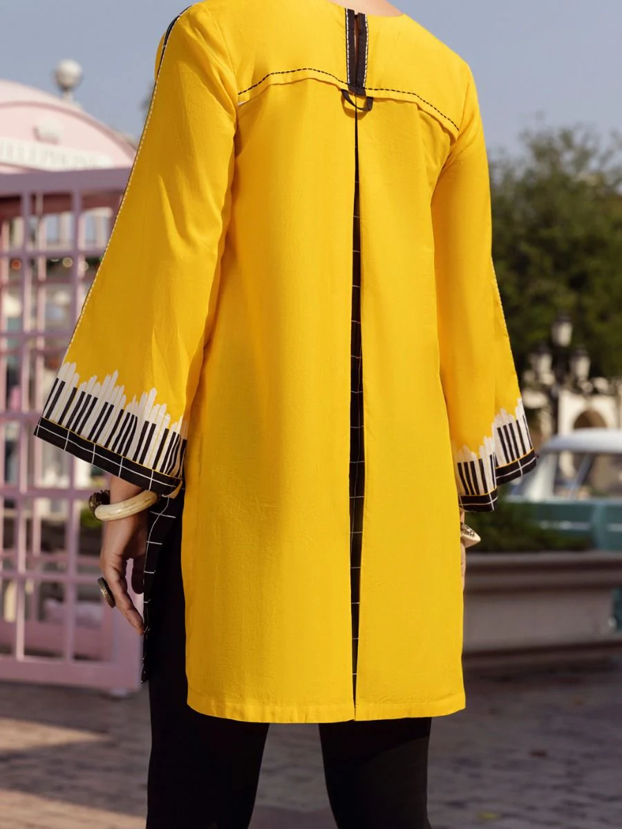 YELLOW CAMBRIC KURTI | ALP-LK-US-1339 FB-1339A - Image 2