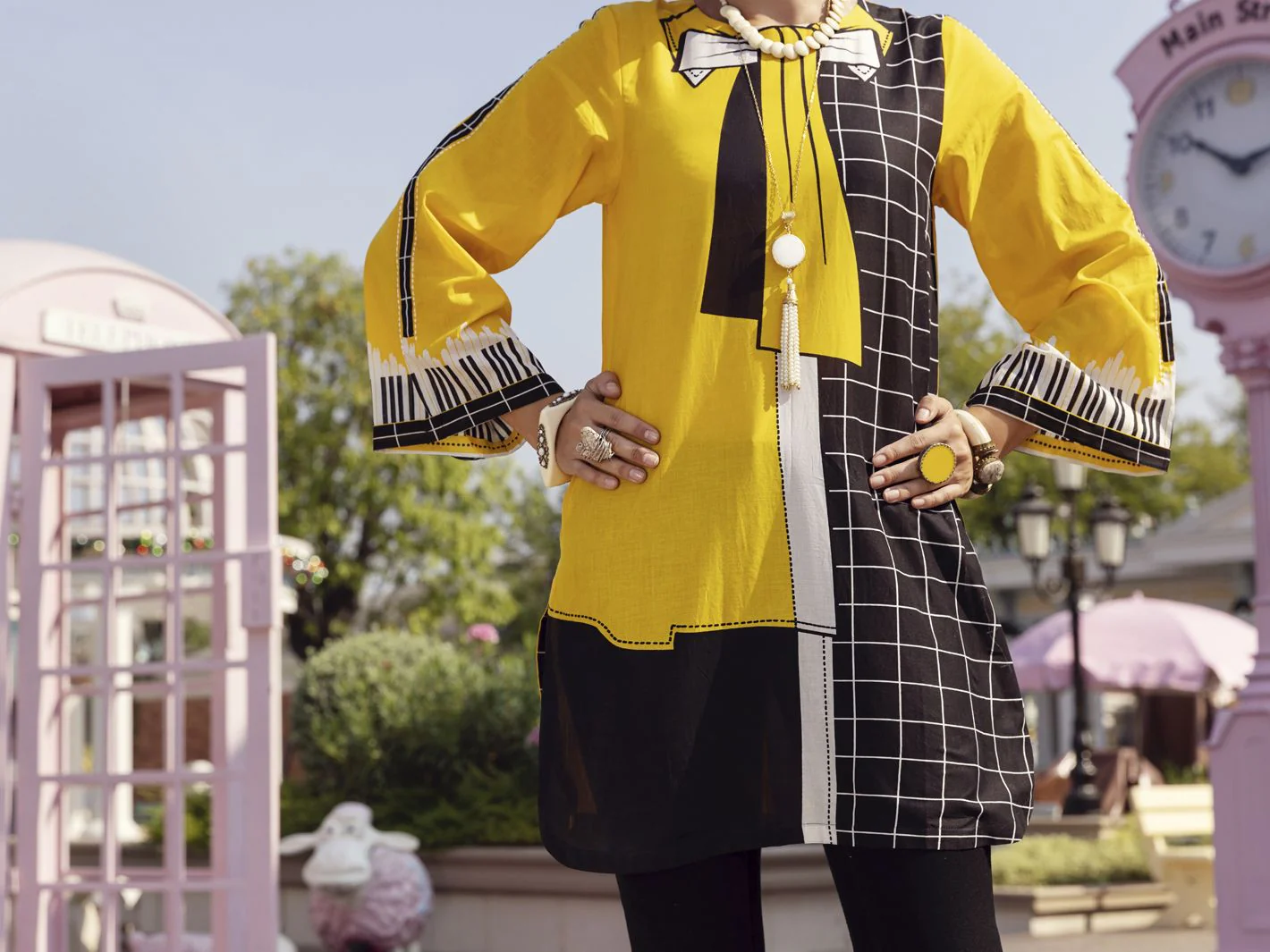 YELLOW CAMBRIC KURTI | ALP-LK-US-1339 FB-1339A - Image 4
