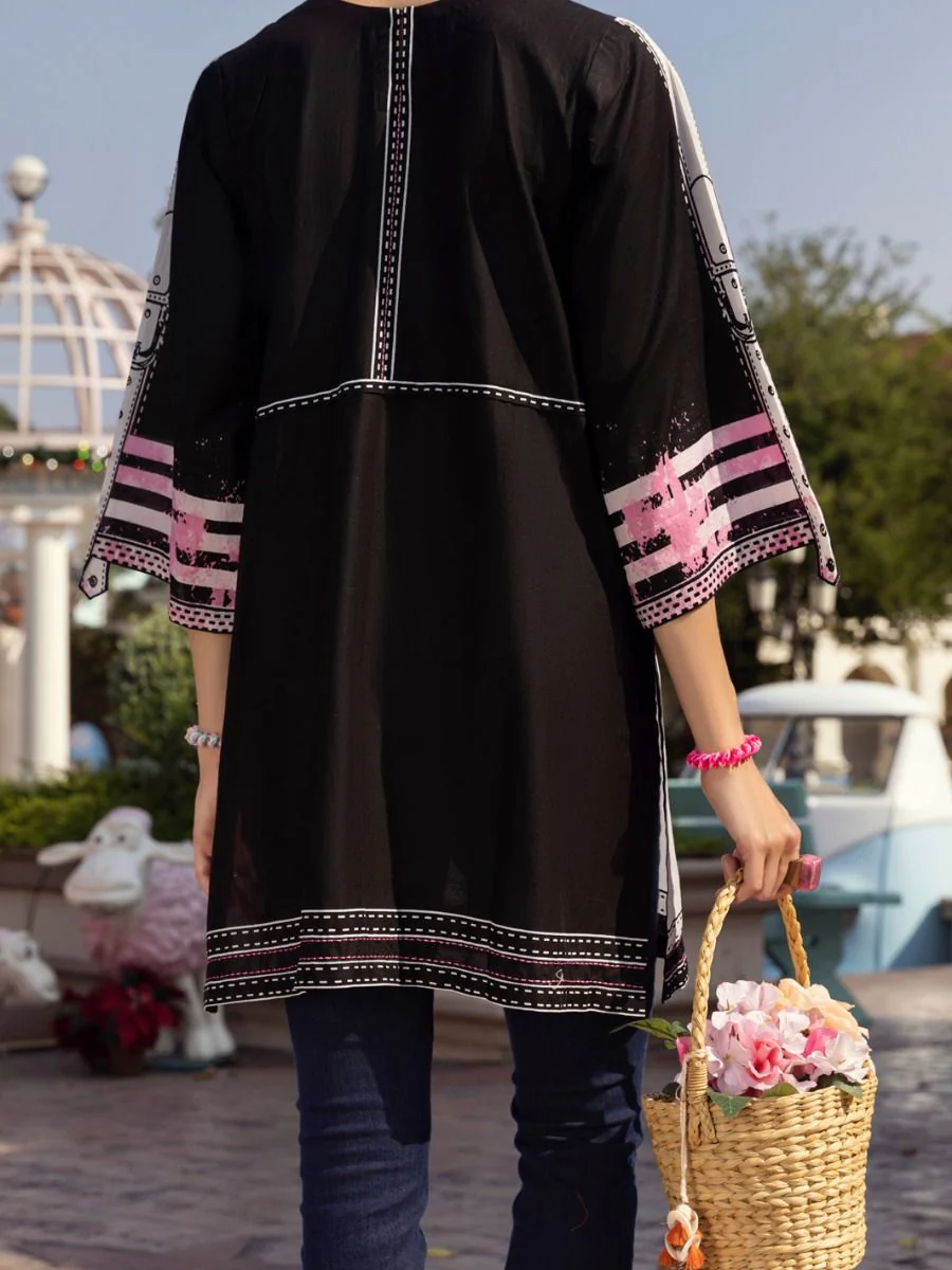 BLACK CAMBRIC KURTI | ALP-LK-US-1340 FB-1340A - Image 2