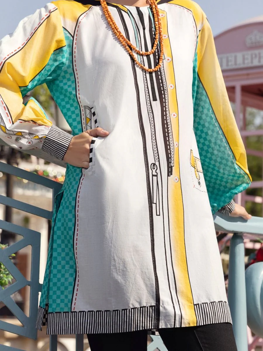 AQUA CAMBRIC KURTI | ALP-LK-US-1341 FB-1341A - Image 3