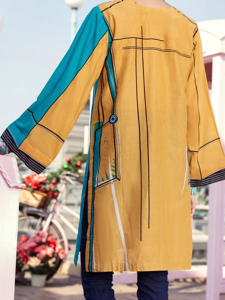 MUSTARD CAMBRIC KURTI | ALP-LK-US-1343 FB-1343A - Image 2