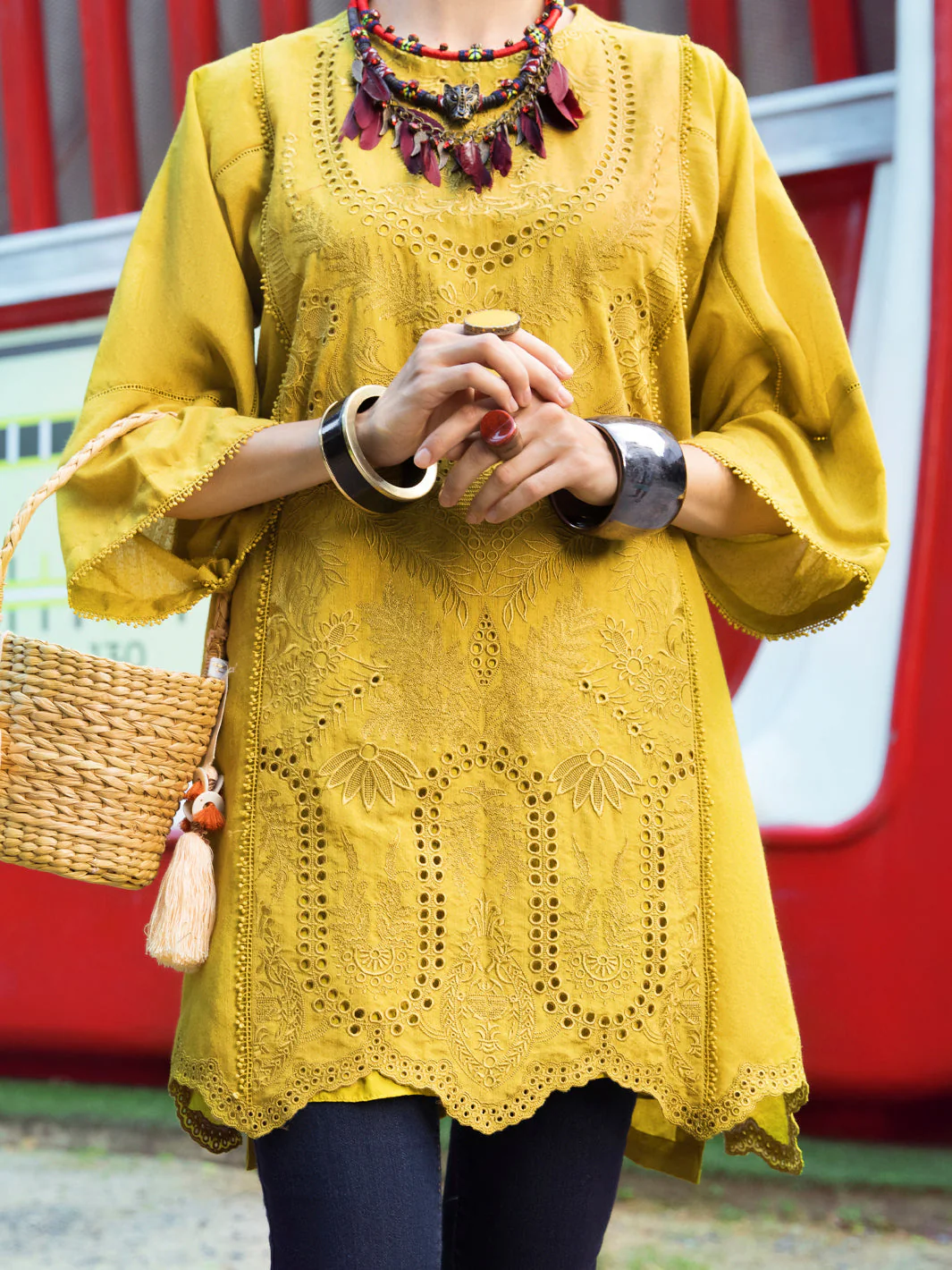LIME GREEN VISCOSE KURTI | ALP-LK-US-1350/AM-2270A - Image 4