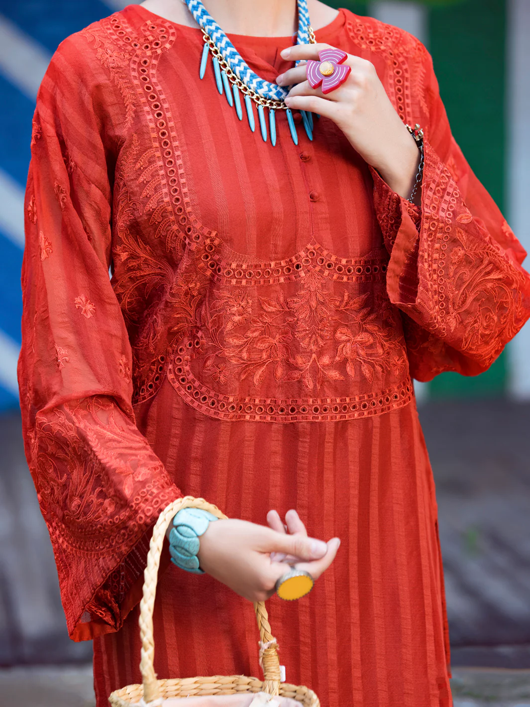 RUST KHADDI KURTI | ALP-LK-US-1351/AM-2281B - Image 3