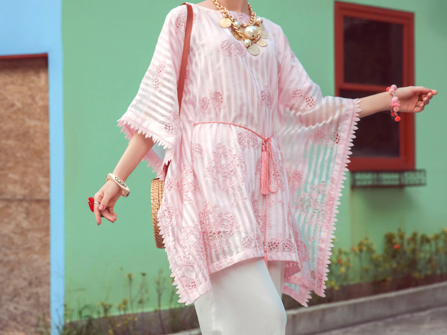 PINK KHADDI KURTI | ALP-LK-US-1352/AM-2491A - Image 4