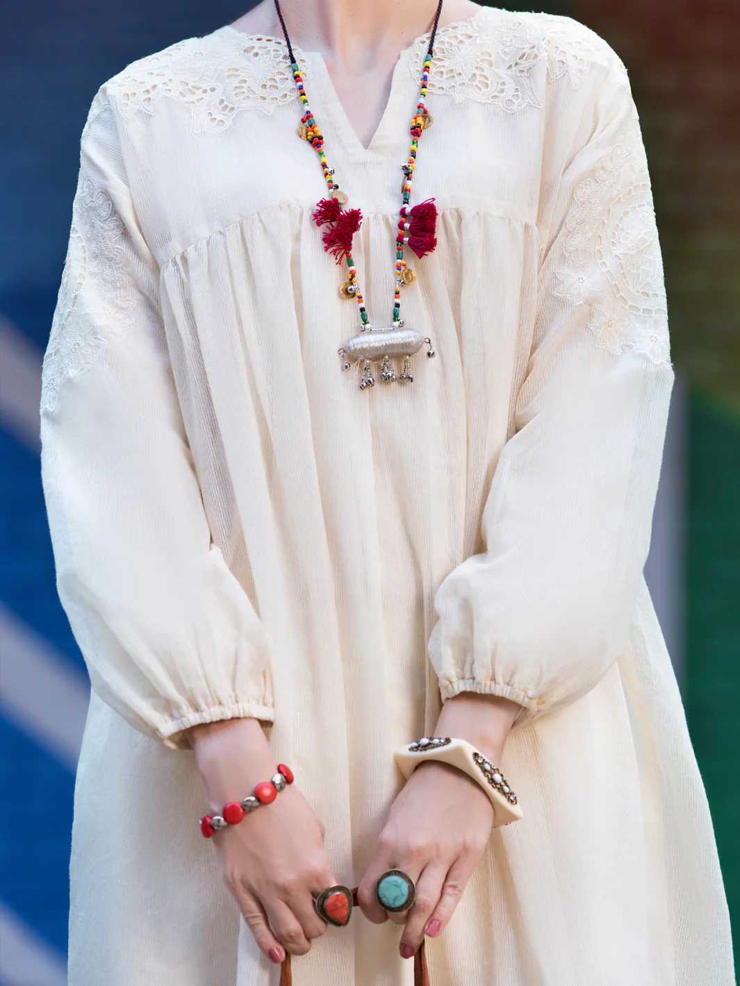 OFF WHITE KHADDI KURTI | ALP-LK-US-1353/AM-2492A - Image 3