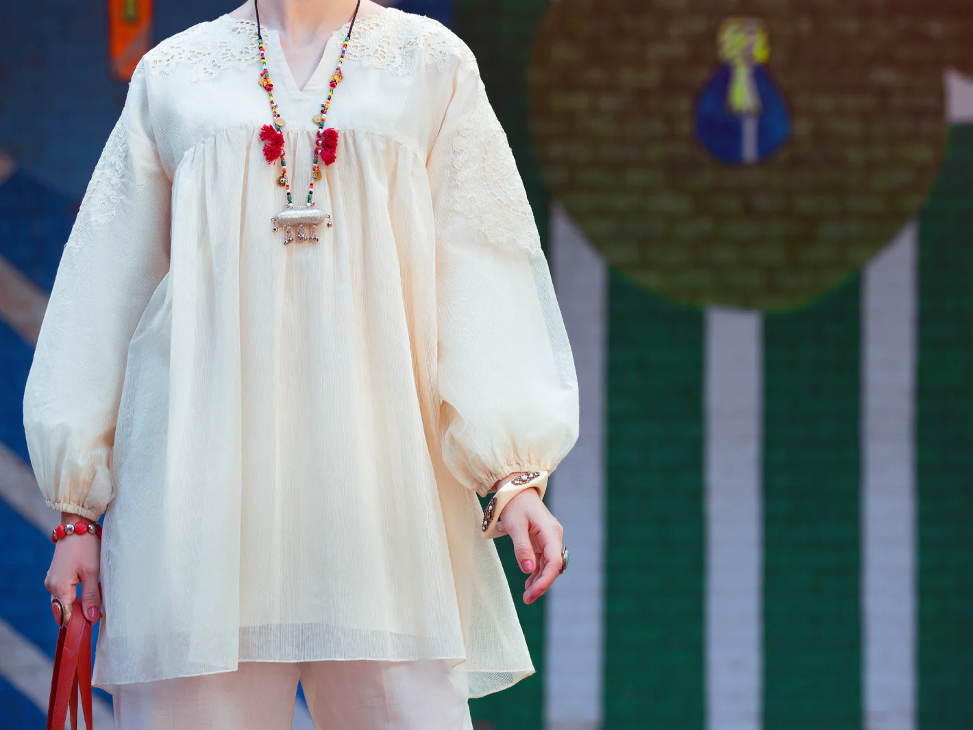 OFF WHITE KHADDI KURTI | ALP-LK-US-1353/AM-2492A - Image 5