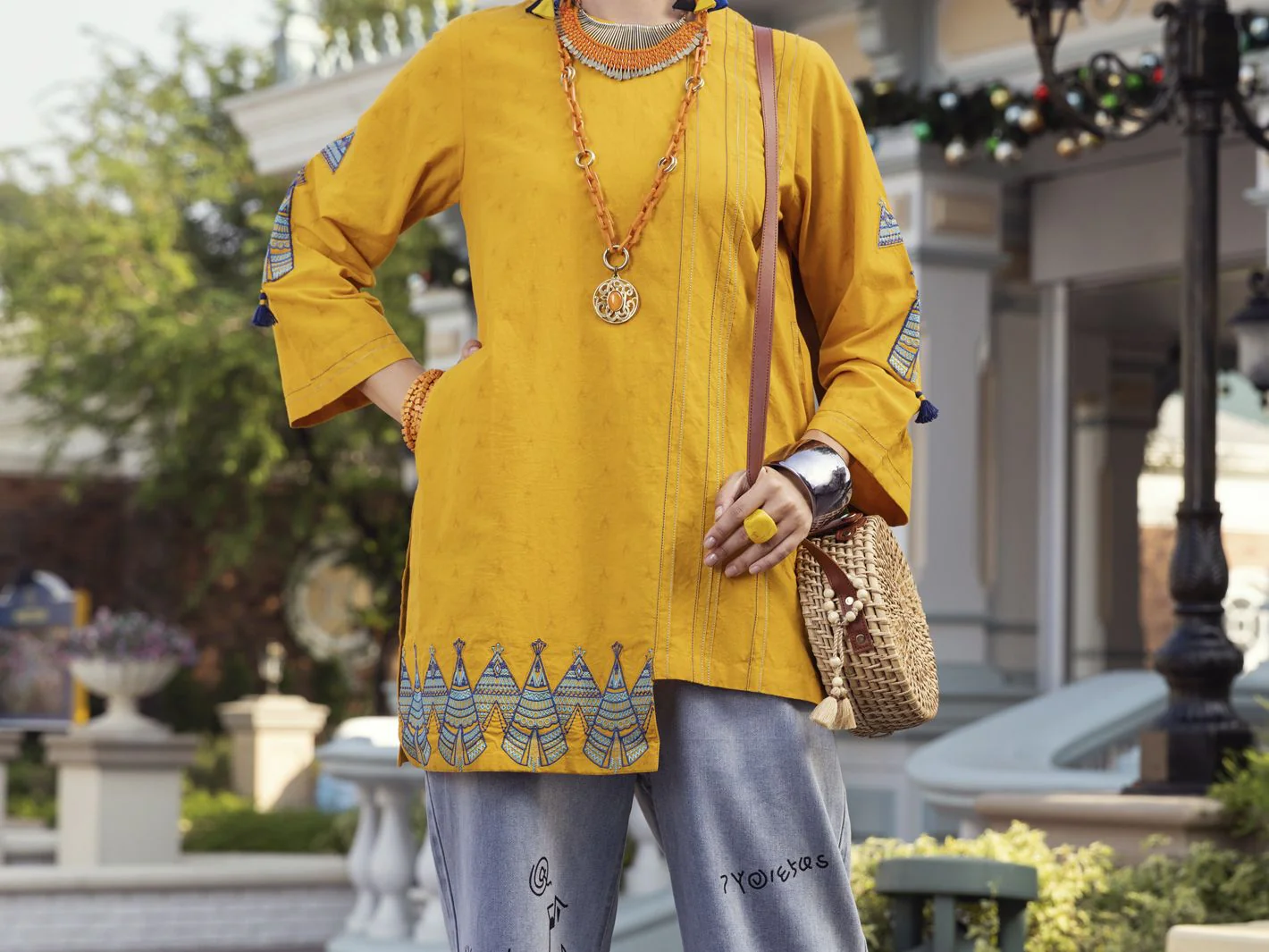 MUSTARD JACQUARD KURTI | ALP-LK-US-1358/FB-1358A - Image 3