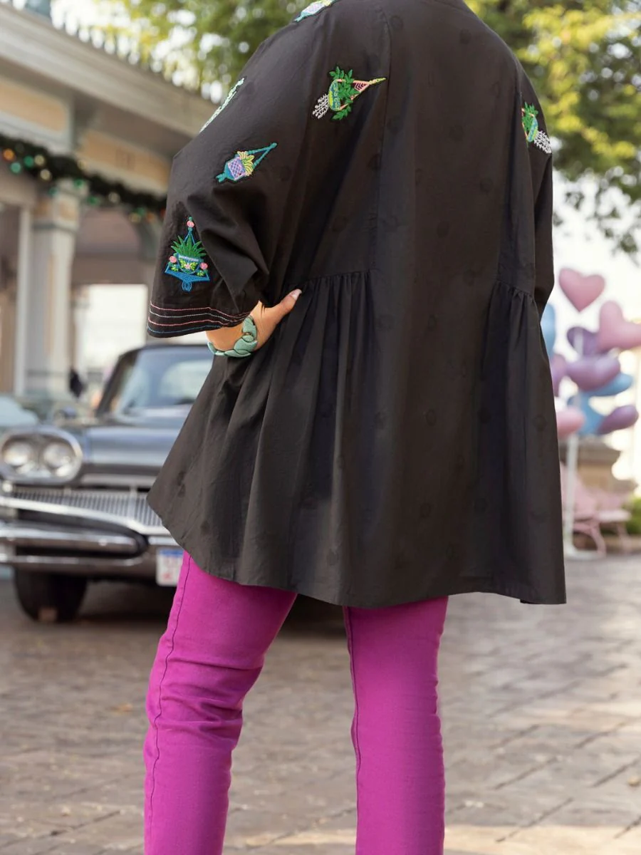 BLACK JACQUARD KURTI | ALP-LK-US-1360/FB-1360A - Image 2