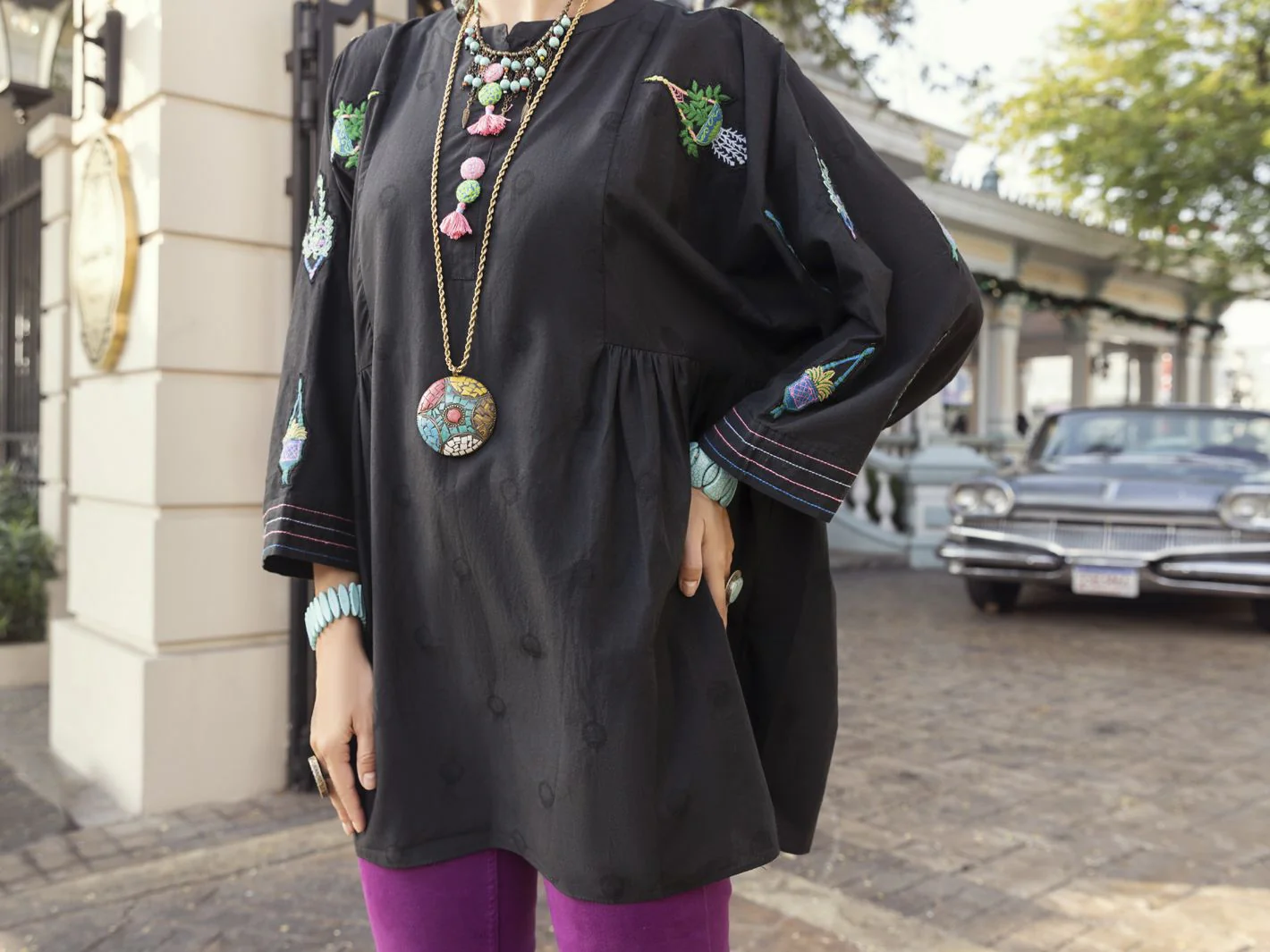 BLACK JACQUARD KURTI | ALP-LK-US-1360/FB-1360A - Image 3
