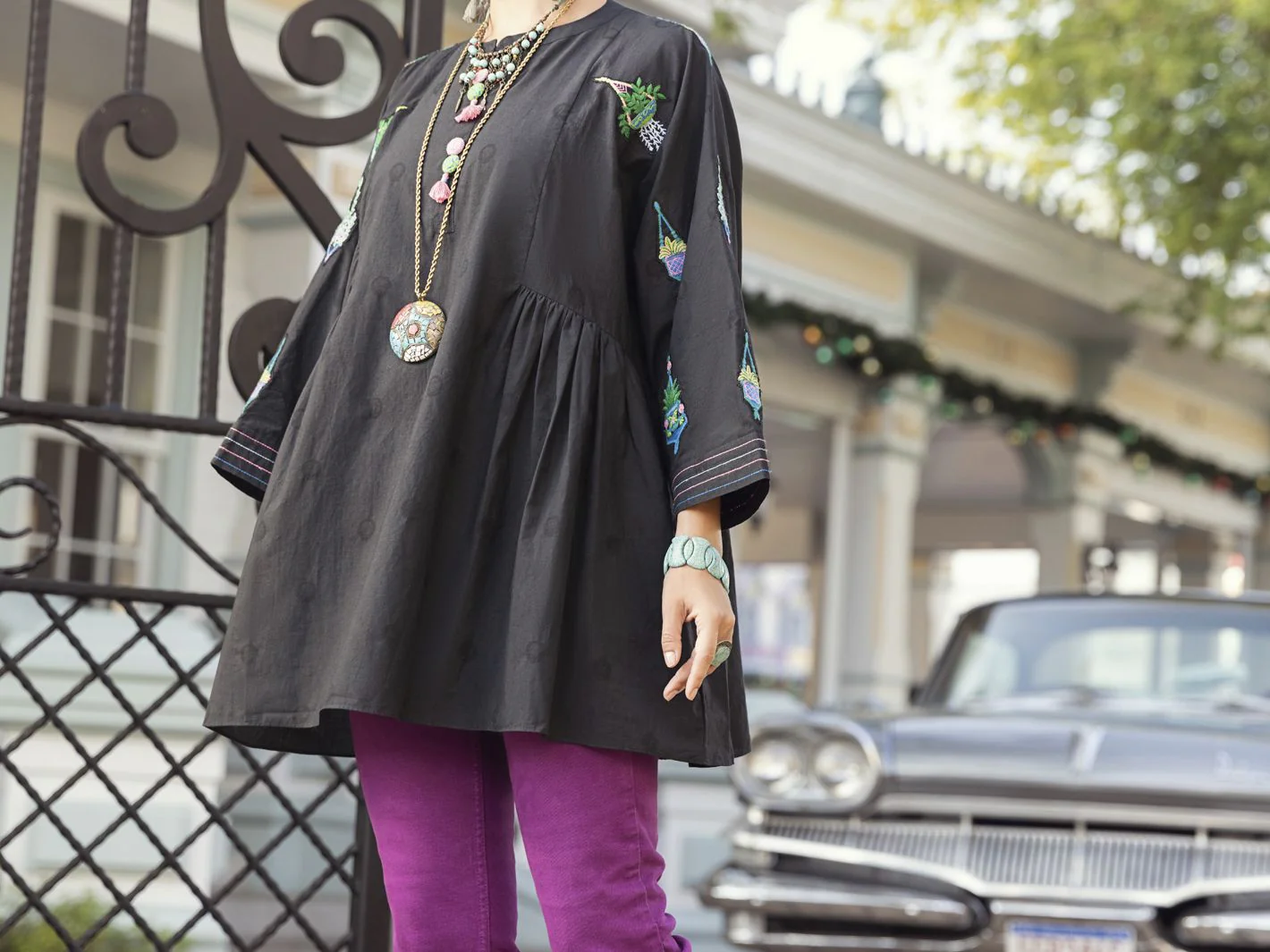 BLACK JACQUARD KURTI | ALP-LK-US-1360/FB-1360A - Image 5